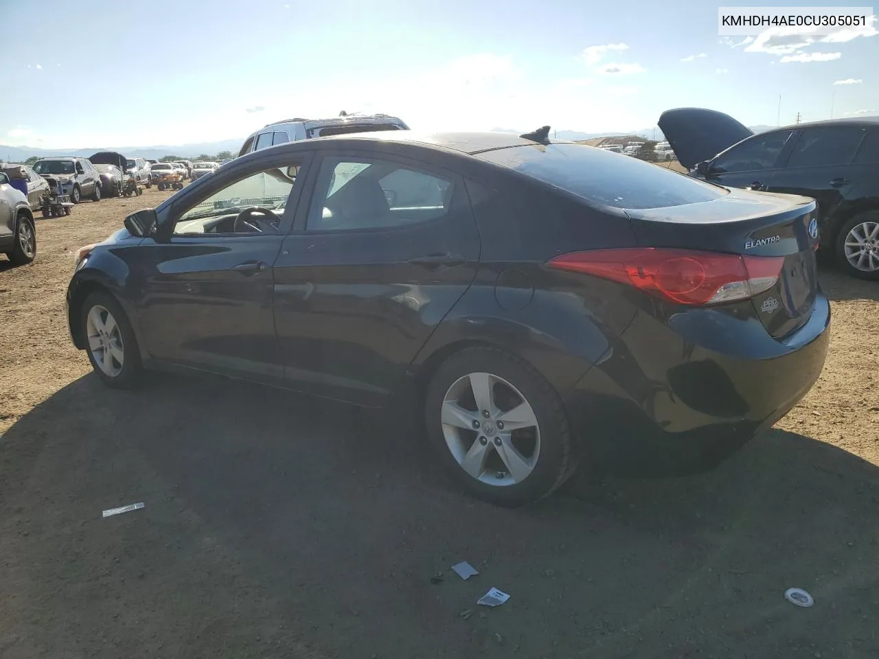 KMHDH4AE0CU305051 2012 Hyundai Elantra Gls