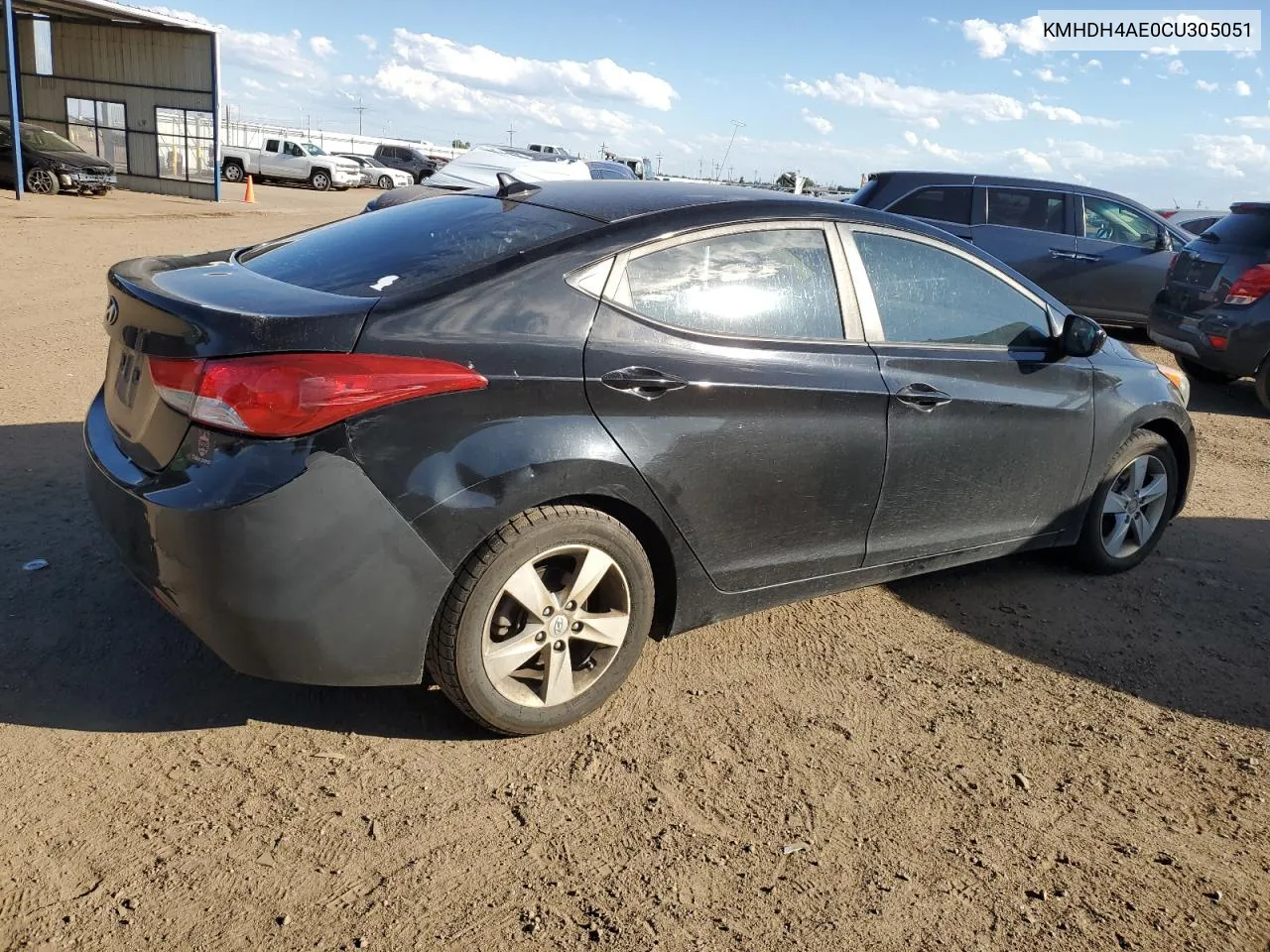 KMHDH4AE0CU305051 2012 Hyundai Elantra Gls