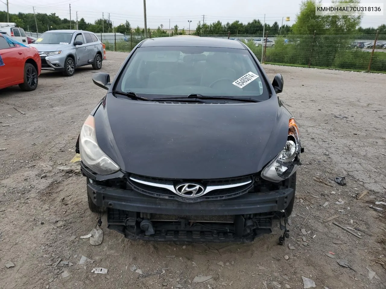 KMHDH4AE7CU318136 2012 Hyundai Elantra Gls