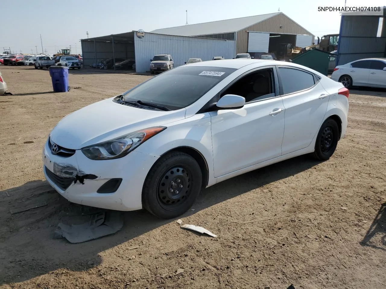 2012 Hyundai Elantra Gls VIN: 5NPDH4AEXCH074108 Lot: 65747594