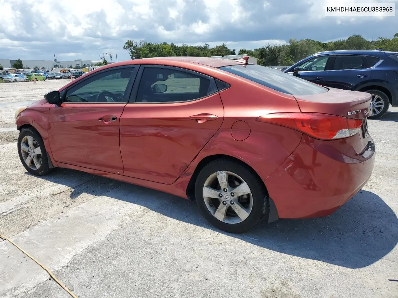 2012 Hyundai Elantra Gls VIN: KMHDH4AE6CU388968 Lot: 66766254