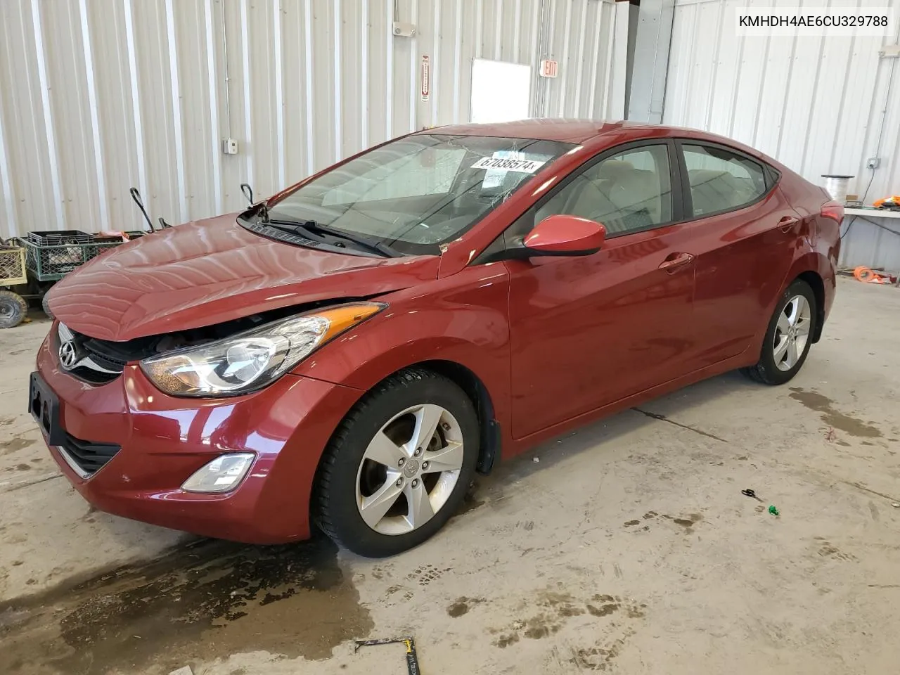 KMHDH4AE6CU329788 2012 Hyundai Elantra Gls