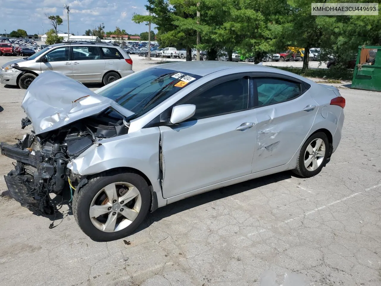 KMHDH4AE3CU449693 2012 Hyundai Elantra Gls