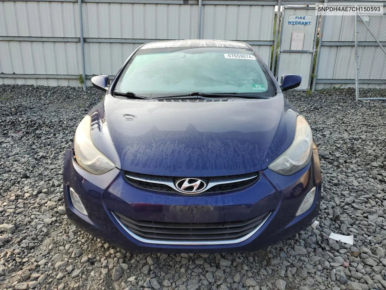 2012 Hyundai Elantra Gls VIN: 5NPDH4AE7CH150593 Lot: 67659074