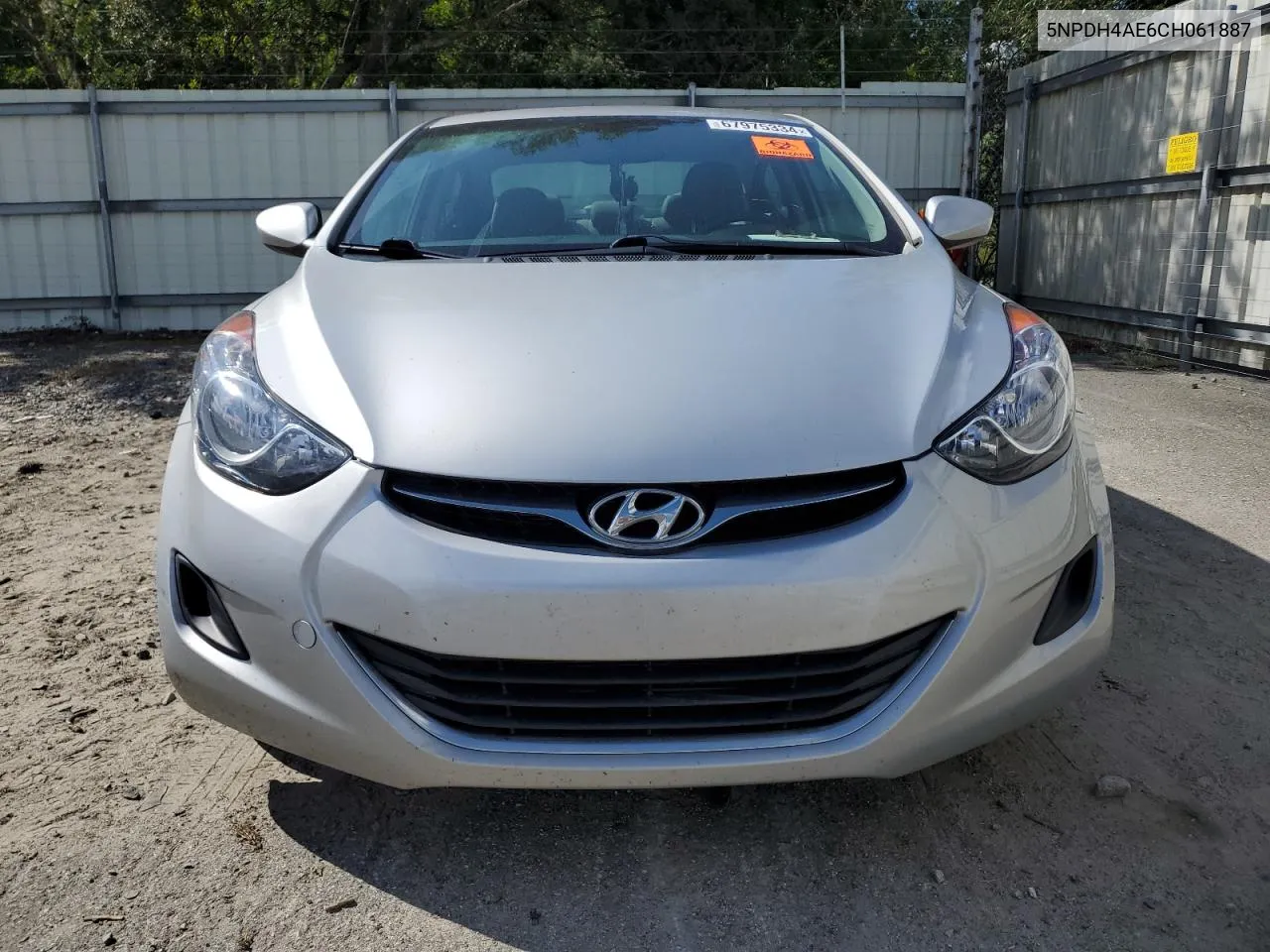 2012 Hyundai Elantra Gls VIN: 5NPDH4AE6CH061887 Lot: 67975334