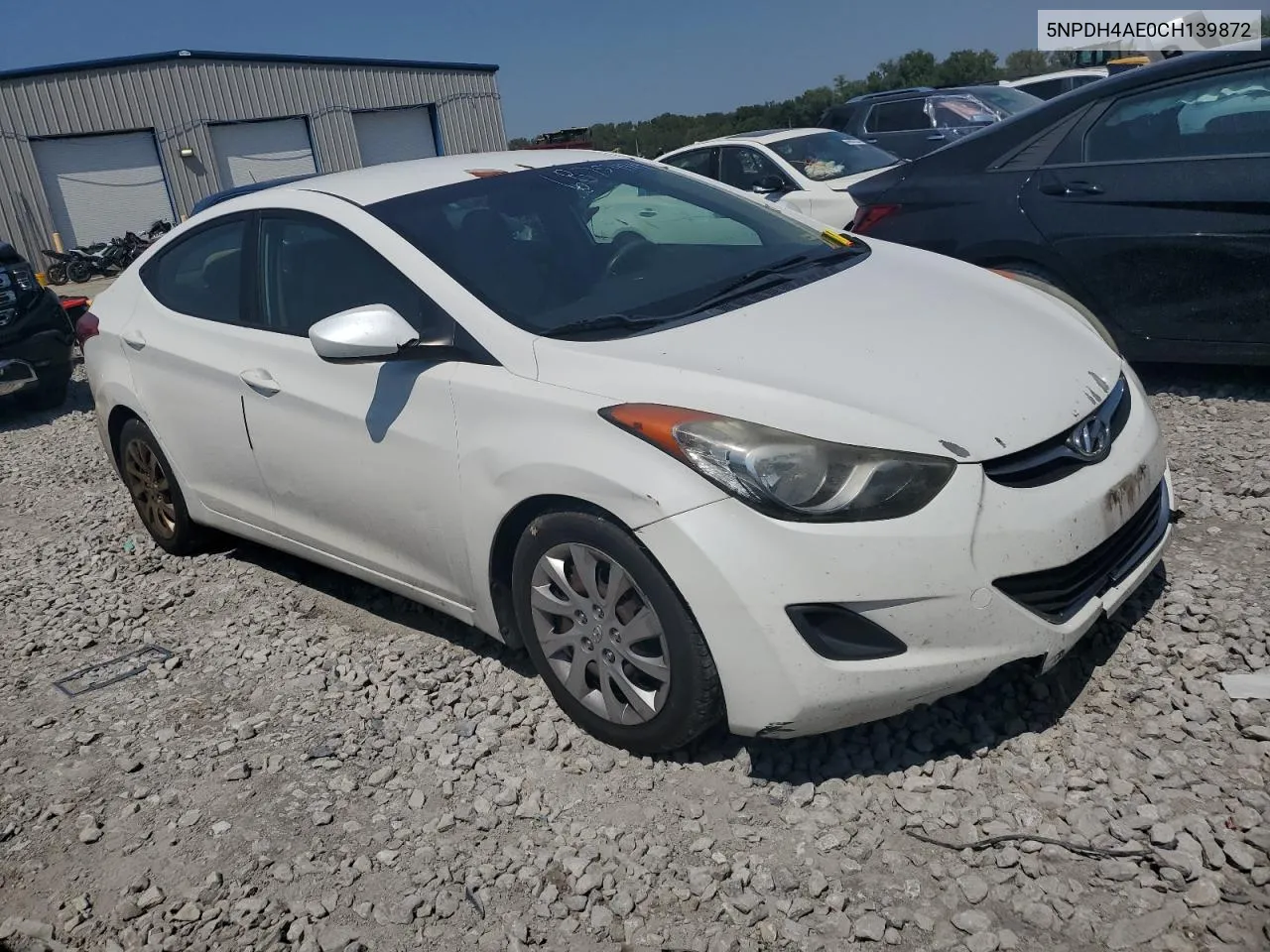 5NPDH4AE0CH139872 2012 Hyundai Elantra Gls