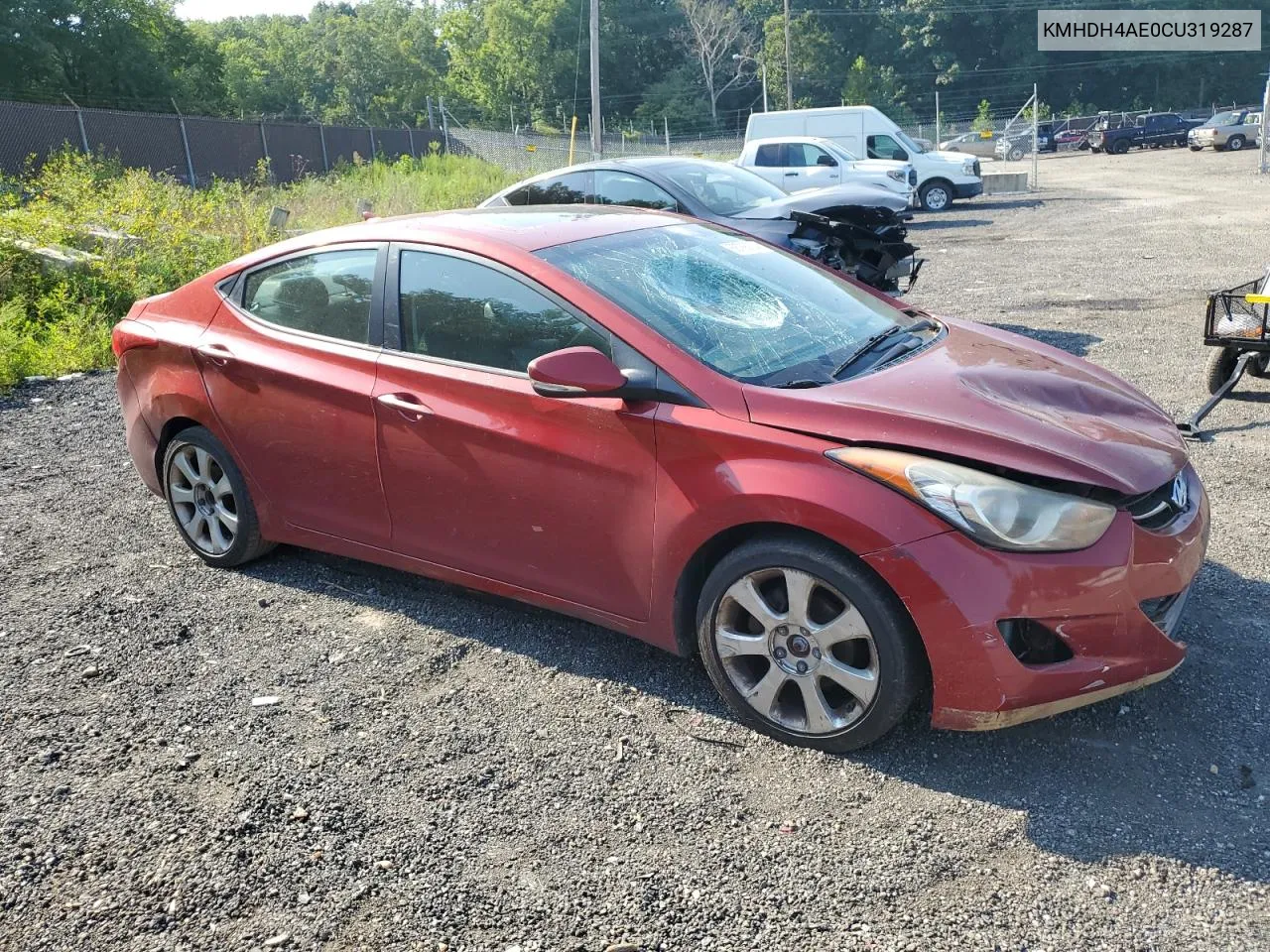 2012 Hyundai Elantra Gls VIN: KMHDH4AE0CU319287 Lot: 68786034