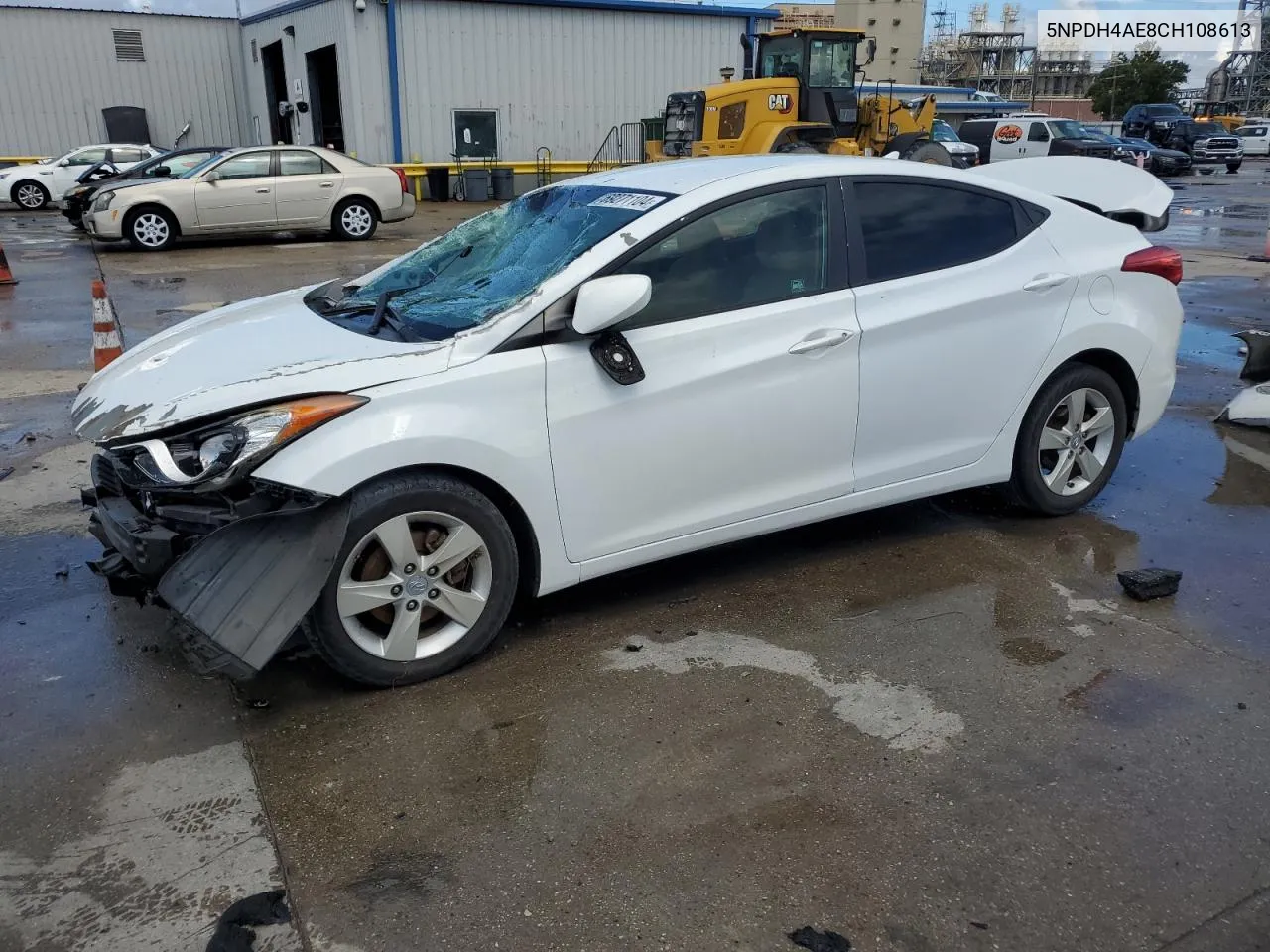 2012 Hyundai Elantra Gls VIN: 5NPDH4AE8CH108613 Lot: 69271104