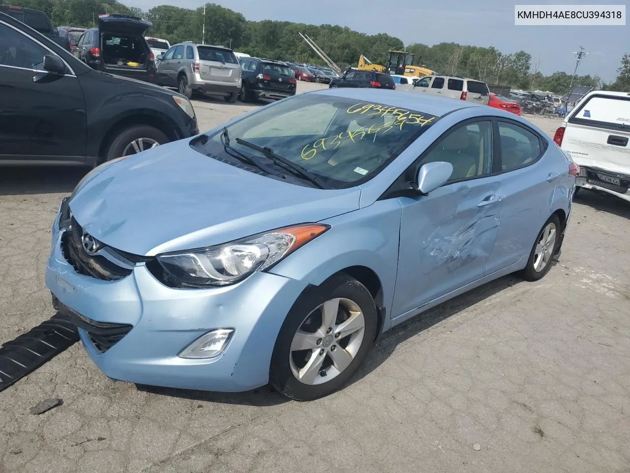 2012 Hyundai Elantra Gls VIN: KMHDH4AE8CU394318 Lot: 69345654