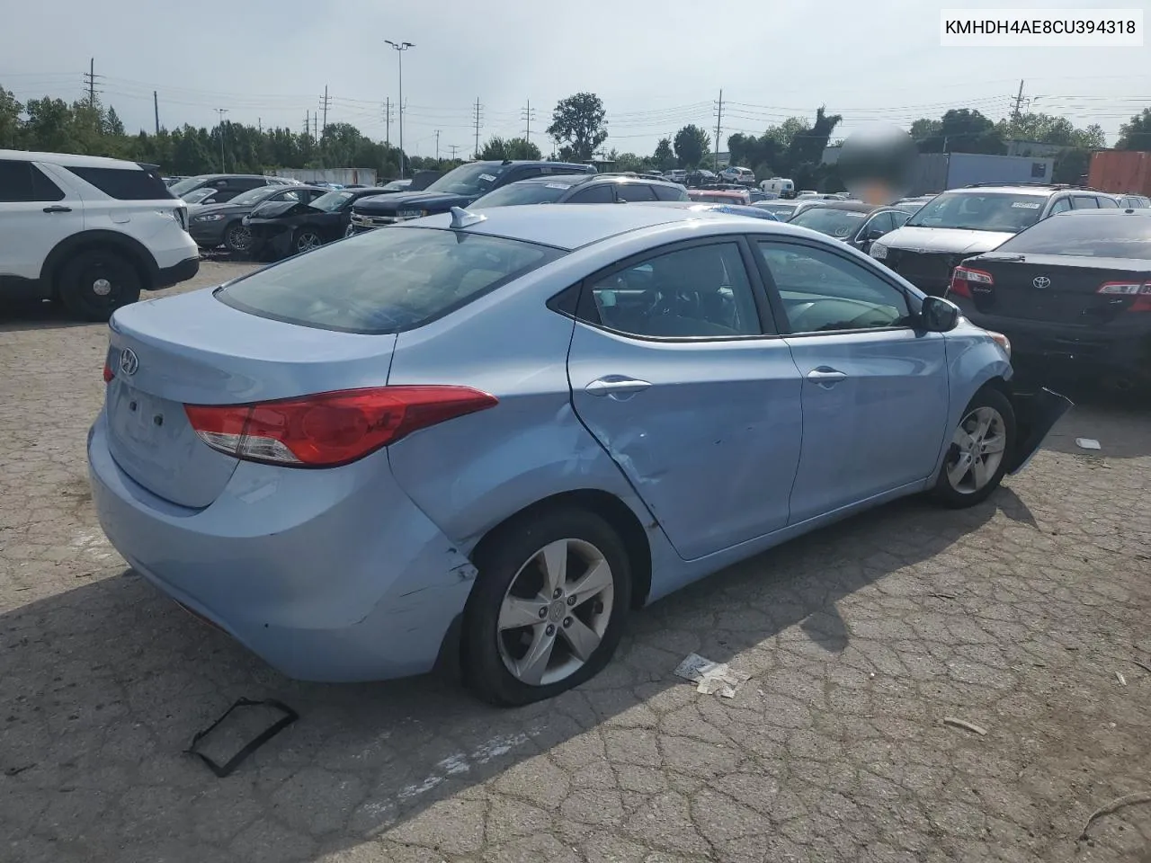 KMHDH4AE8CU394318 2012 Hyundai Elantra Gls