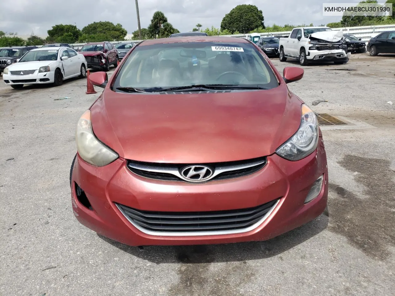 2012 Hyundai Elantra Gls VIN: KMHDH4AE8CU301930 Lot: 69934074