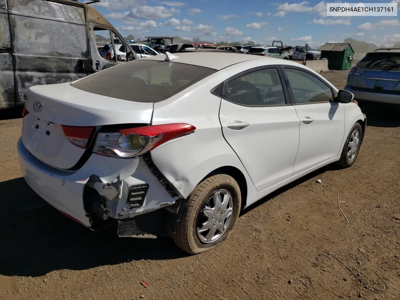 2012 Hyundai Elantra Gls VIN: 5NPDH4AE1CH137161 Lot: 69949244