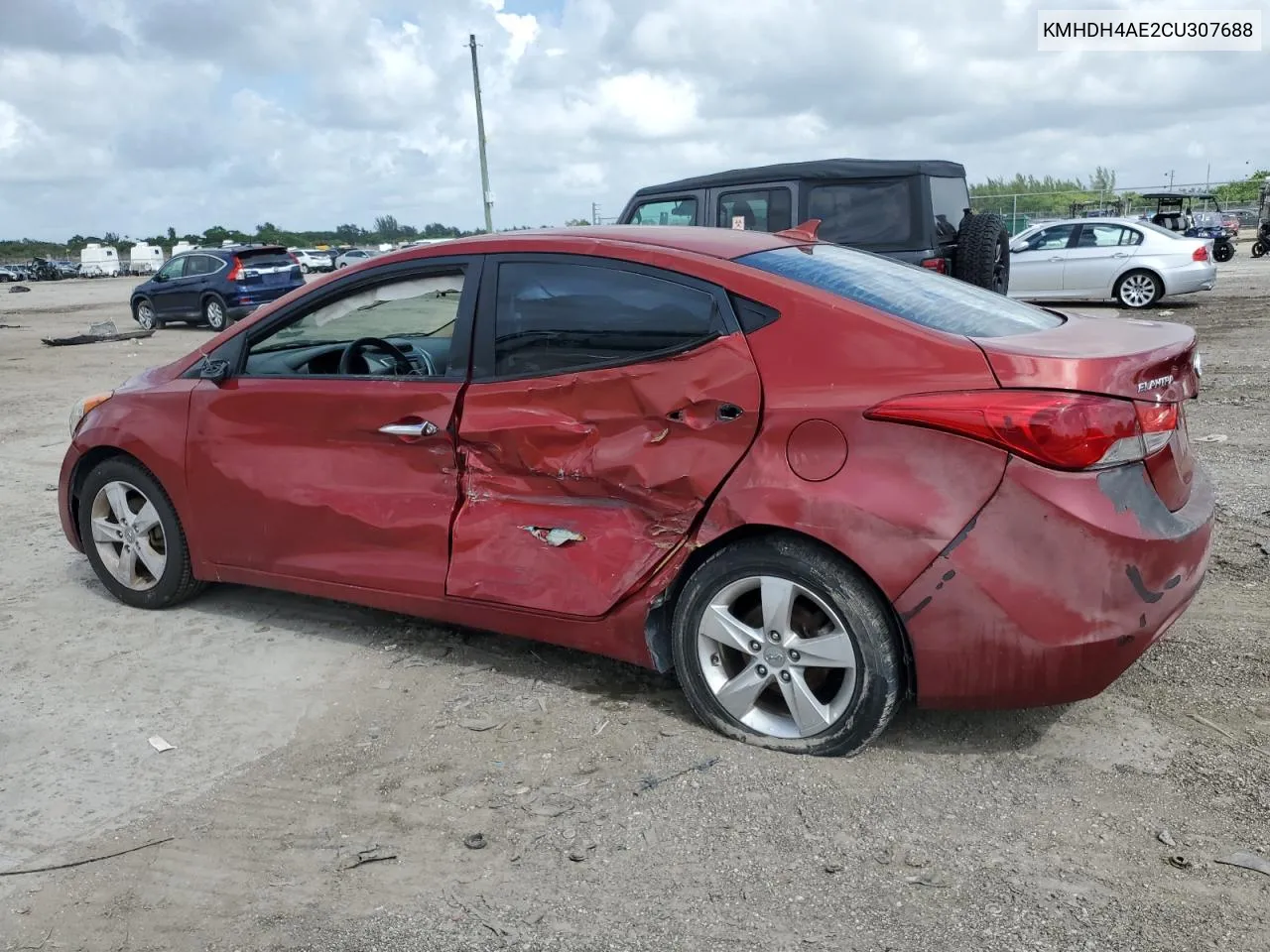 2012 Hyundai Elantra Gls VIN: KMHDH4AE2CU307688 Lot: 70052214