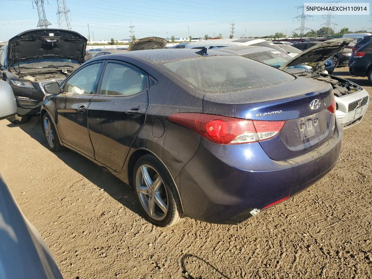 2012 Hyundai Elantra Gls VIN: 5NPDH4AEXCH110914 Lot: 70134784