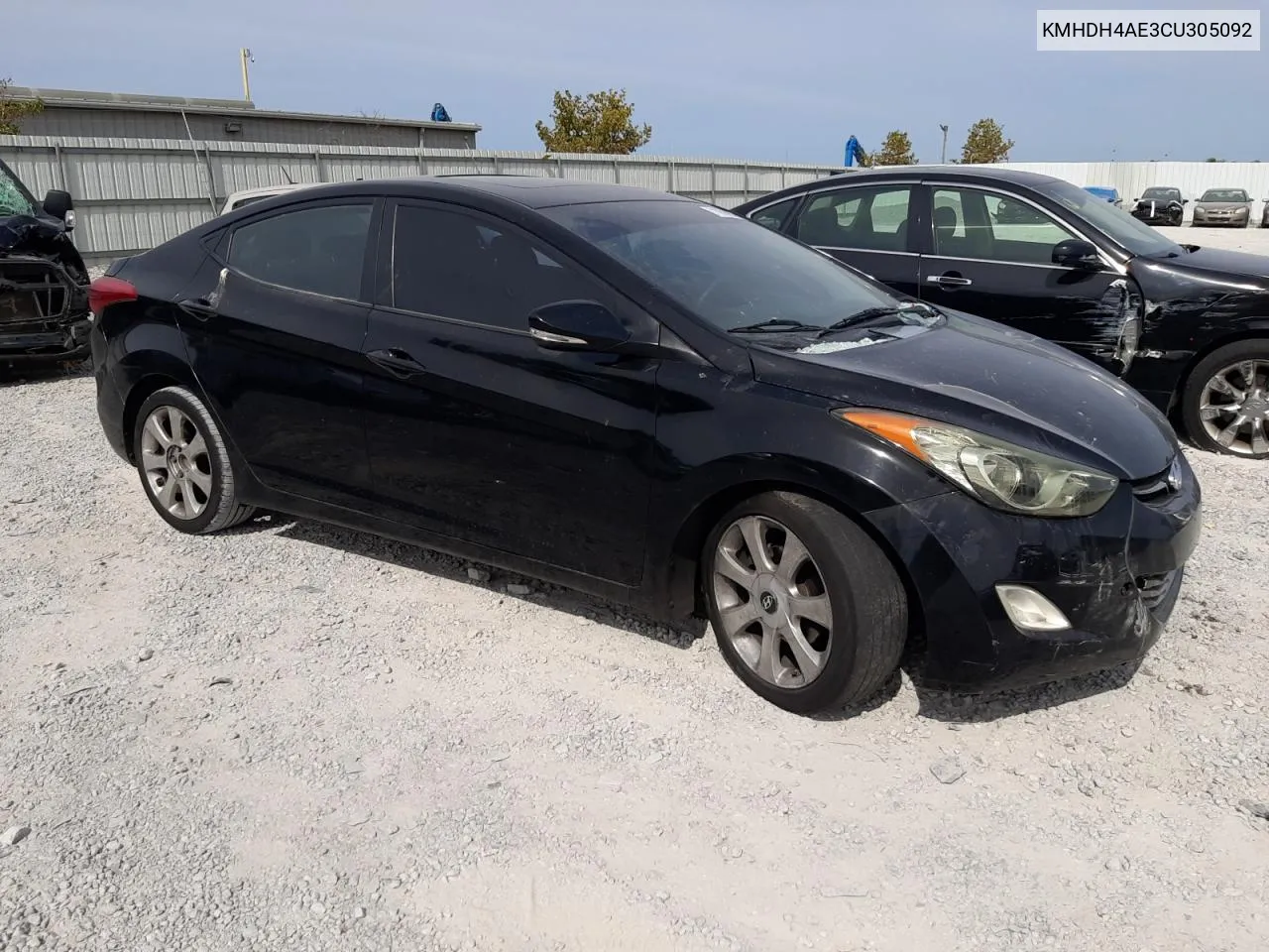 KMHDH4AE3CU305092 2012 Hyundai Elantra Gls