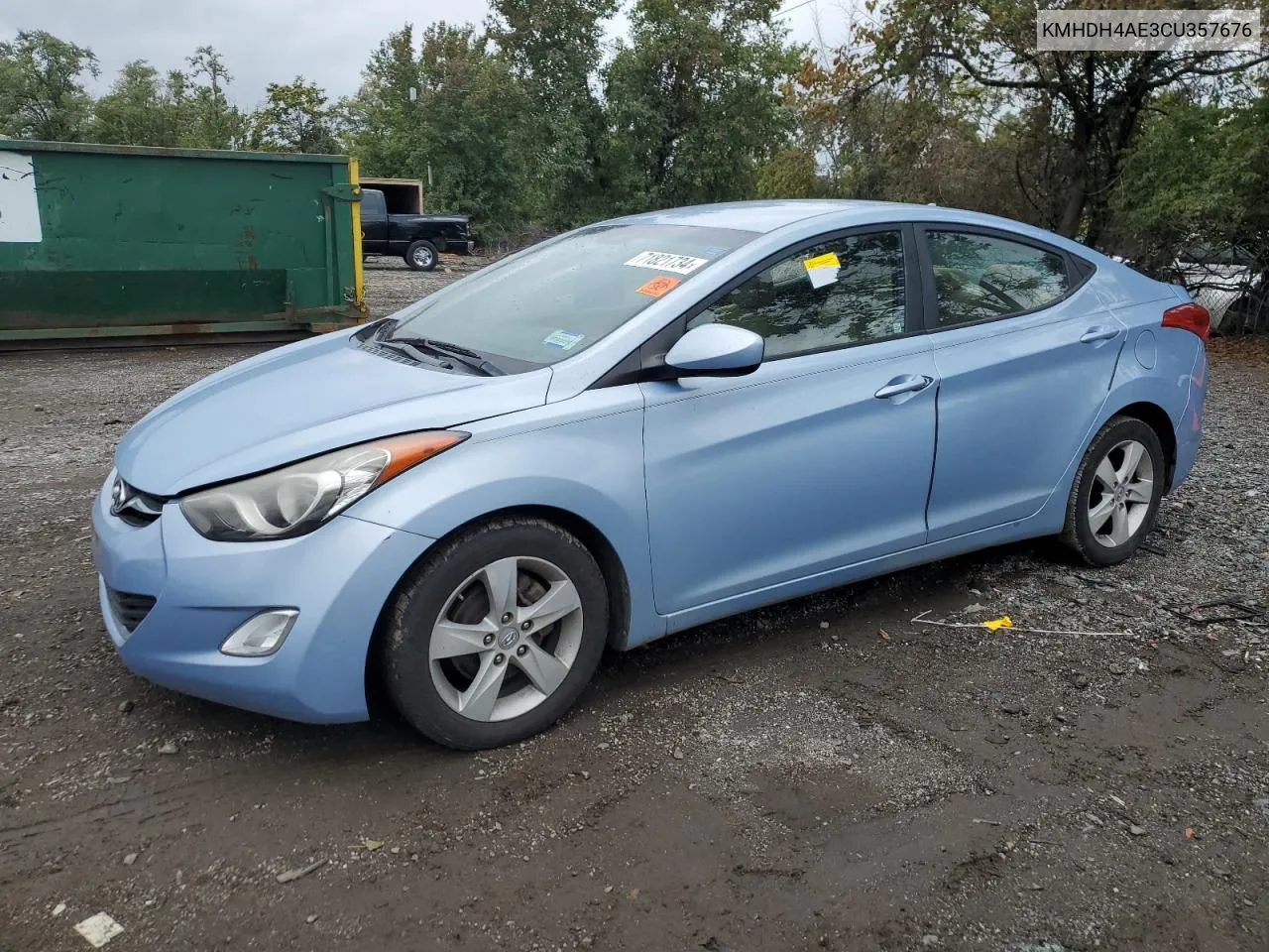 KMHDH4AE3CU357676 2012 Hyundai Elantra Gls