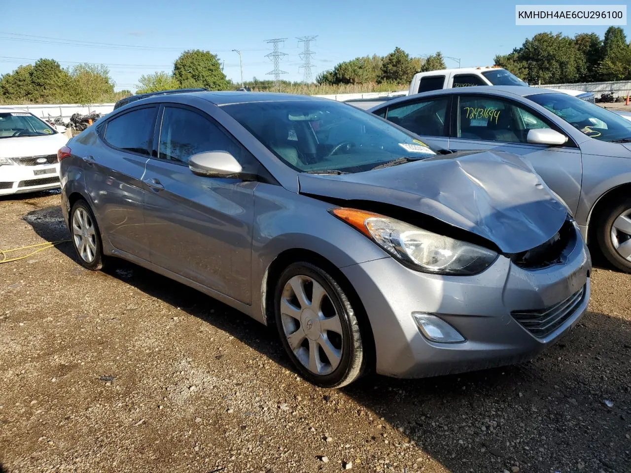 2012 Hyundai Elantra Gls VIN: KMHDH4AE6CU296100 Lot: 72020414