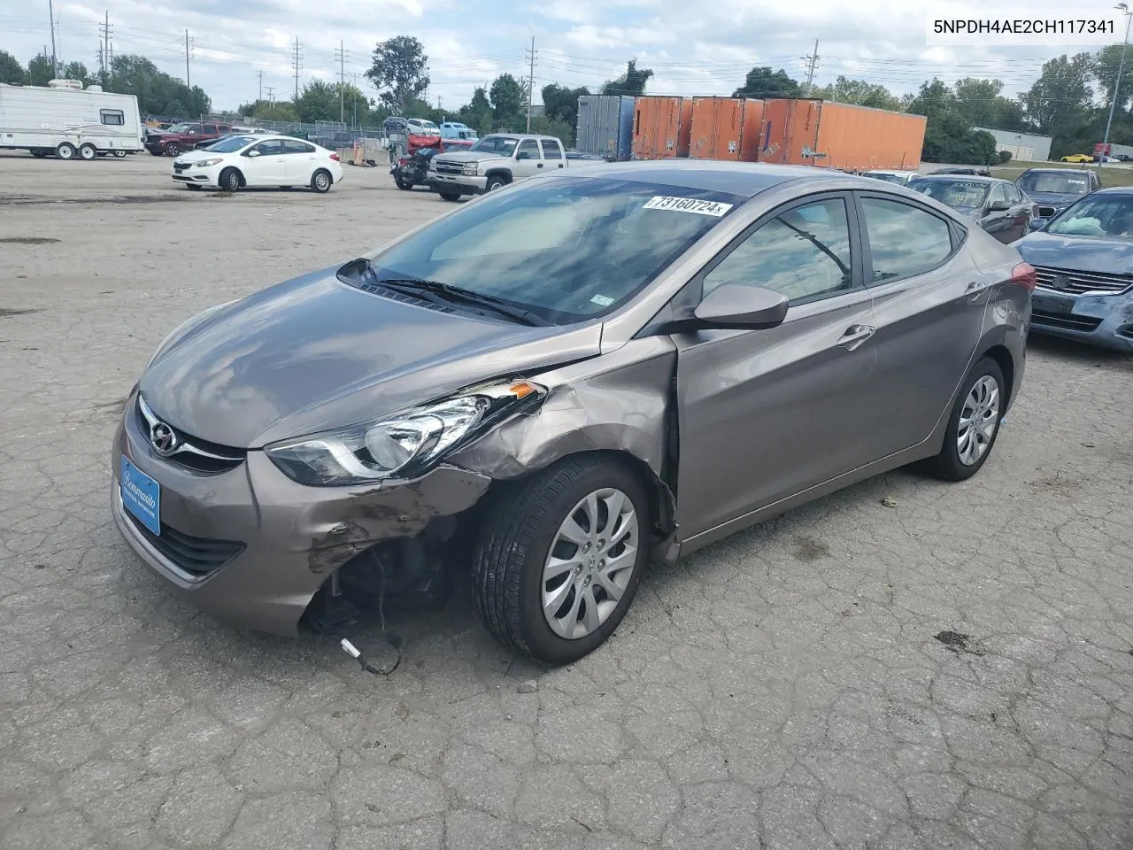 5NPDH4AE2CH117341 2012 Hyundai Elantra Gls