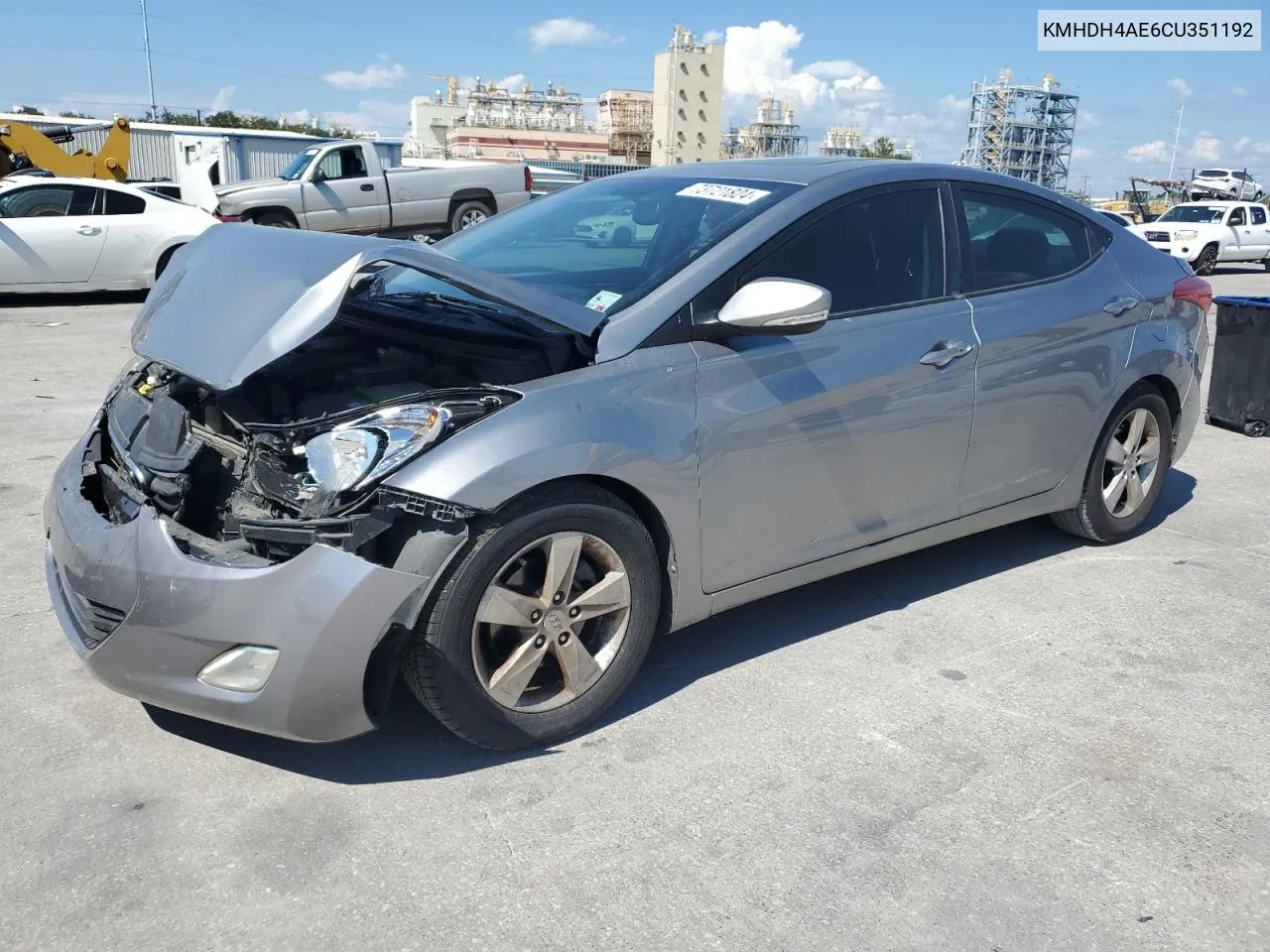 KMHDH4AE6CU351192 2012 Hyundai Elantra Gls