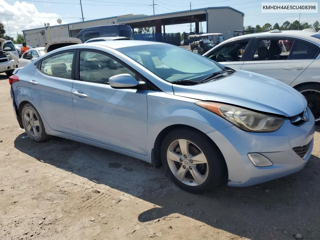 2012 Hyundai Elantra Gls VIN: KMHDH4AE5CU408398 Lot: 73828004