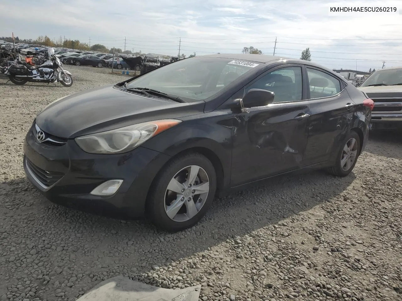 2012 Hyundai Elantra Gls VIN: KMHDH4AE5CU260219 Lot: 74531084