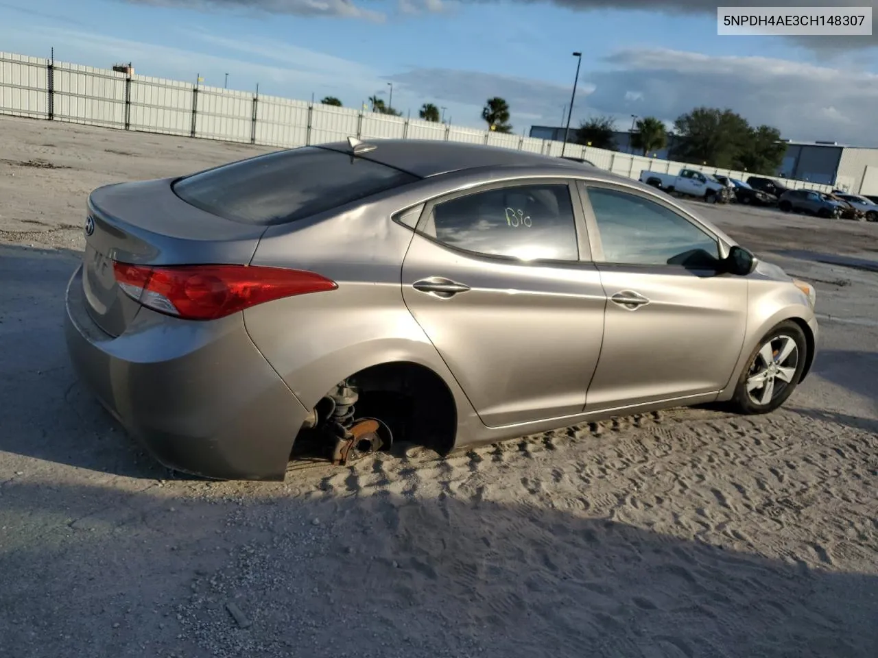 2012 Hyundai Elantra Gls VIN: 5NPDH4AE3CH148307 Lot: 75593674