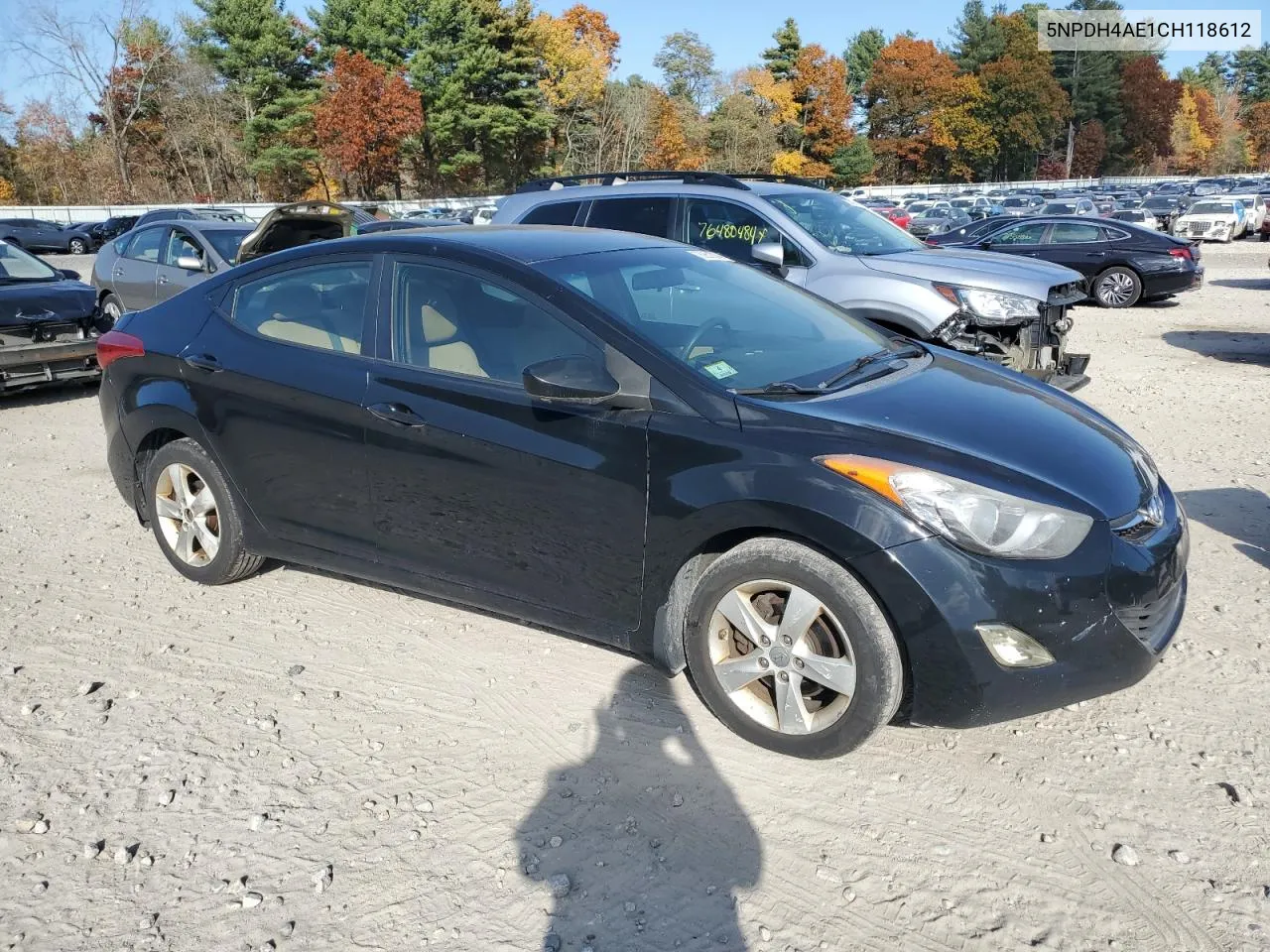 2012 Hyundai Elantra Gls VIN: 5NPDH4AE1CH118612 Lot: 75851014