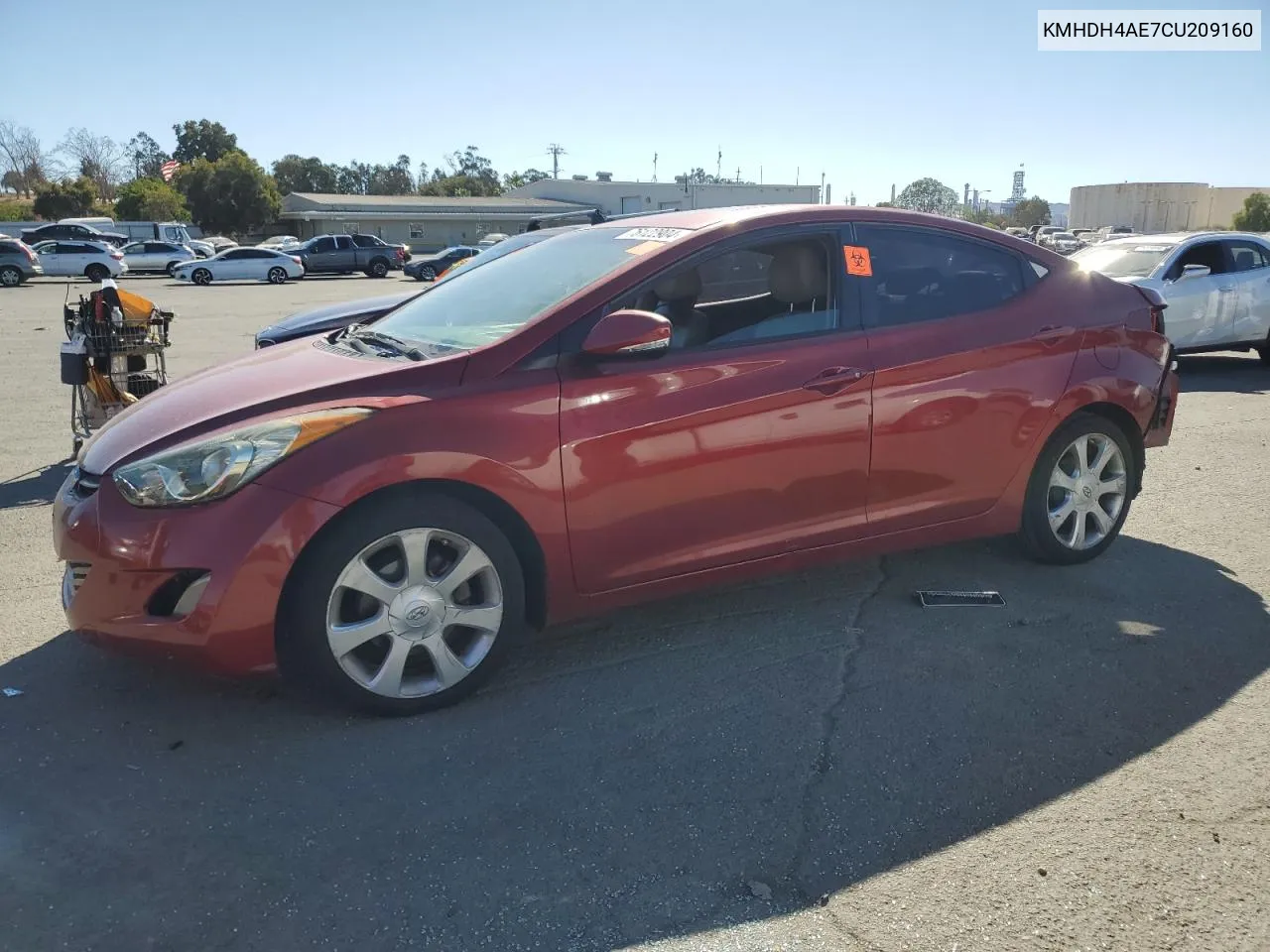 2012 Hyundai Elantra Gls VIN: KMHDH4AE7CU209160 Lot: 76122904