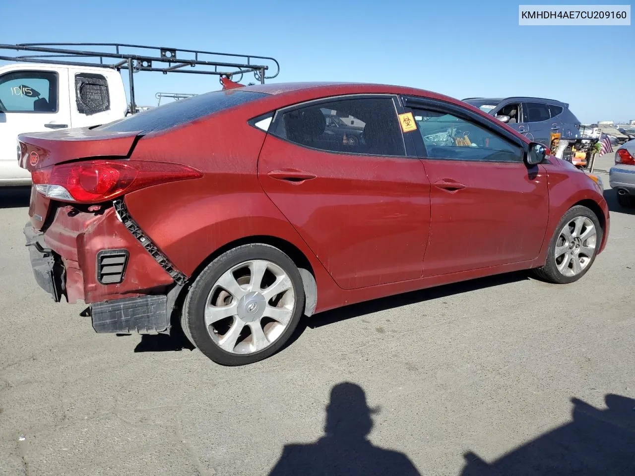 2012 Hyundai Elantra Gls VIN: KMHDH4AE7CU209160 Lot: 76122904