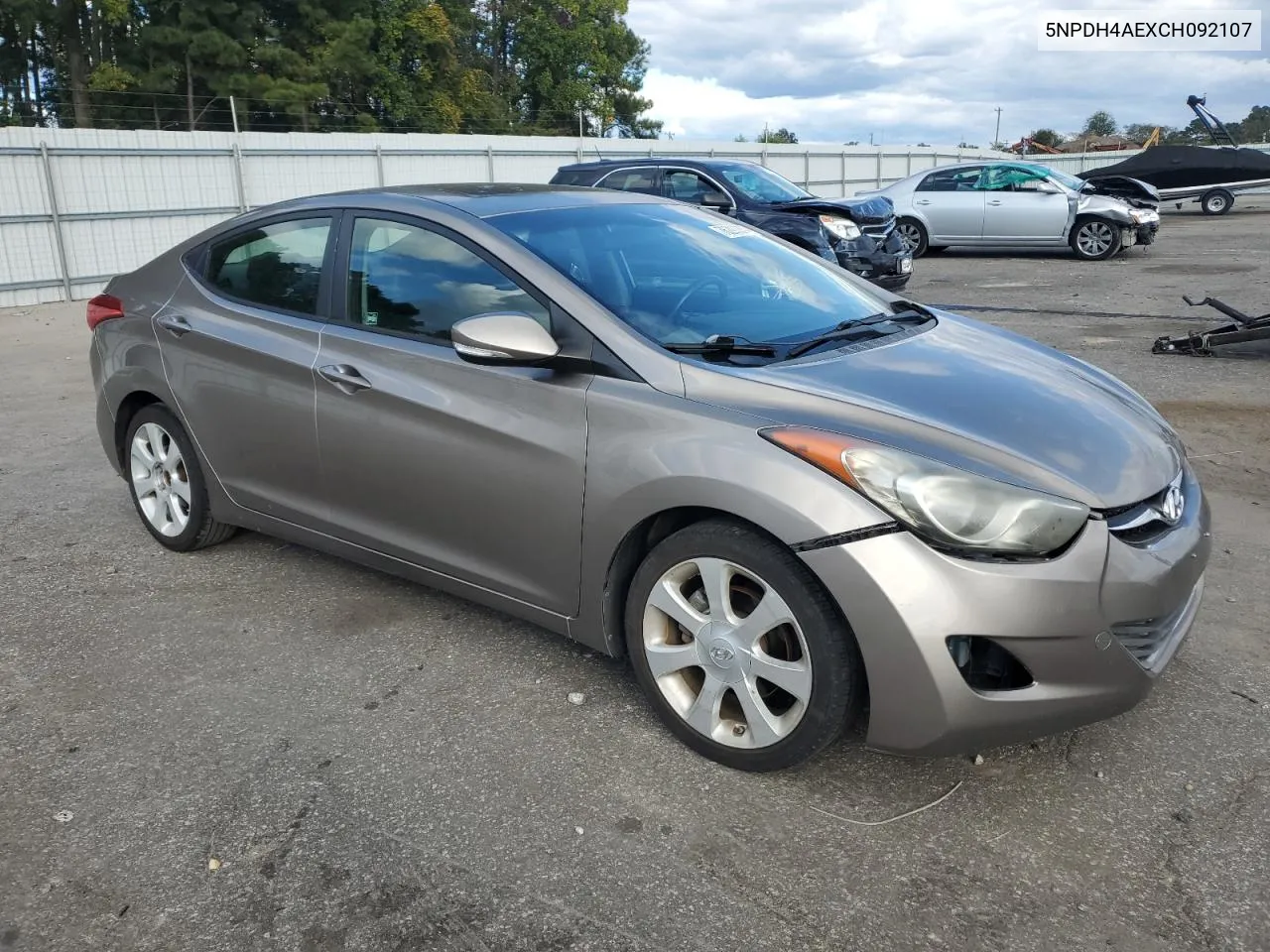 2012 Hyundai Elantra Gls VIN: 5NPDH4AEXCH092107 Lot: 76290284