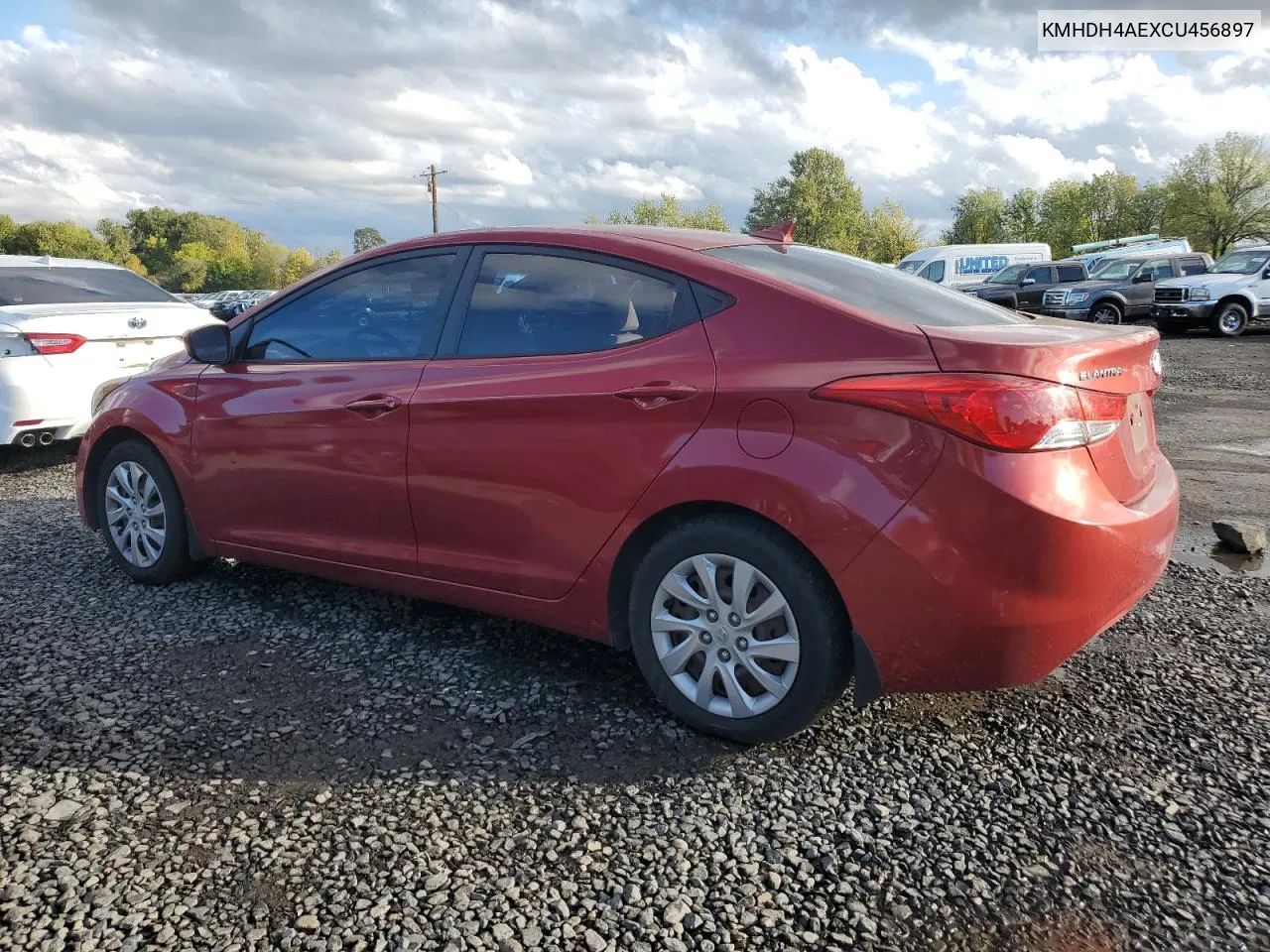 KMHDH4AEXCU456897 2012 Hyundai Elantra Gls