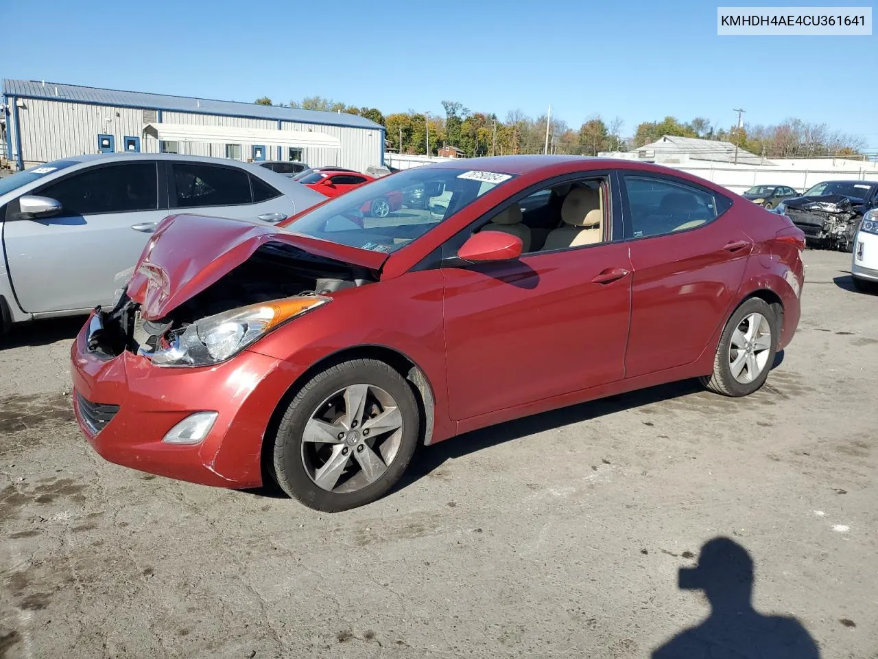 KMHDH4AE4CU361641 2012 Hyundai Elantra Gls