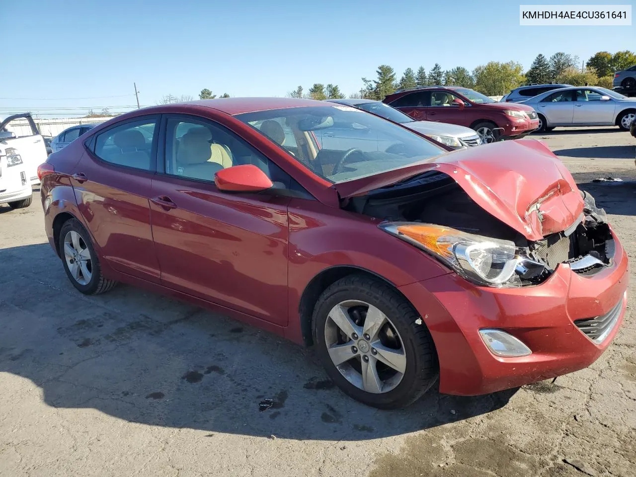 2012 Hyundai Elantra Gls VIN: KMHDH4AE4CU361641 Lot: 76750054