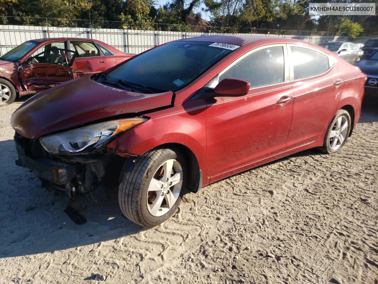 2012 Hyundai Elantra Gls VIN: KMHDH4AE9CU380007 Lot: 76786534