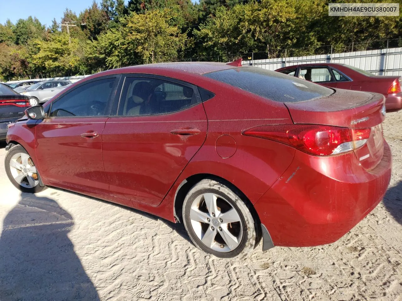 2012 Hyundai Elantra Gls VIN: KMHDH4AE9CU380007 Lot: 76786534