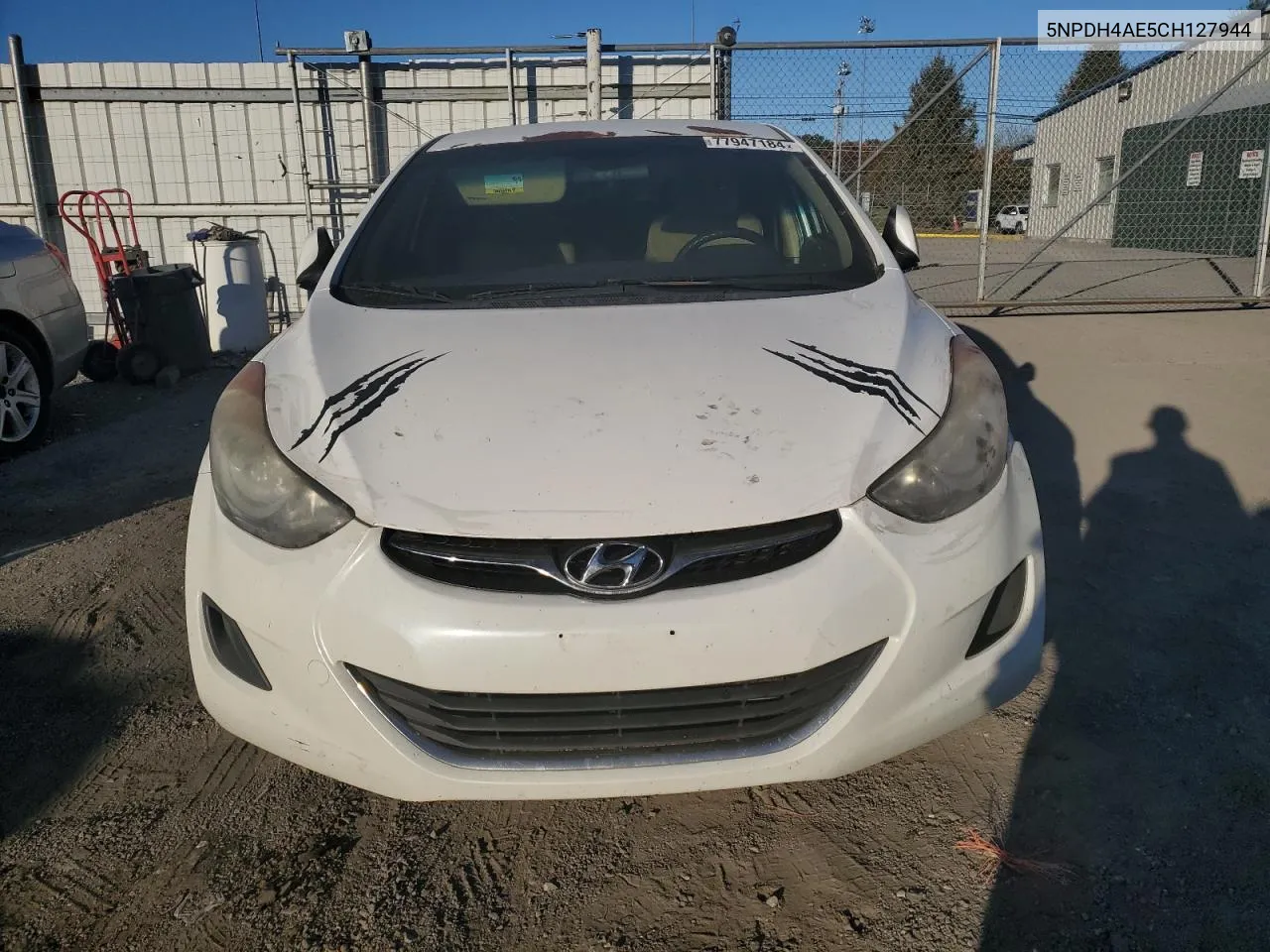 2012 Hyundai Elantra Gls VIN: 5NPDH4AE5CH127944 Lot: 77947184