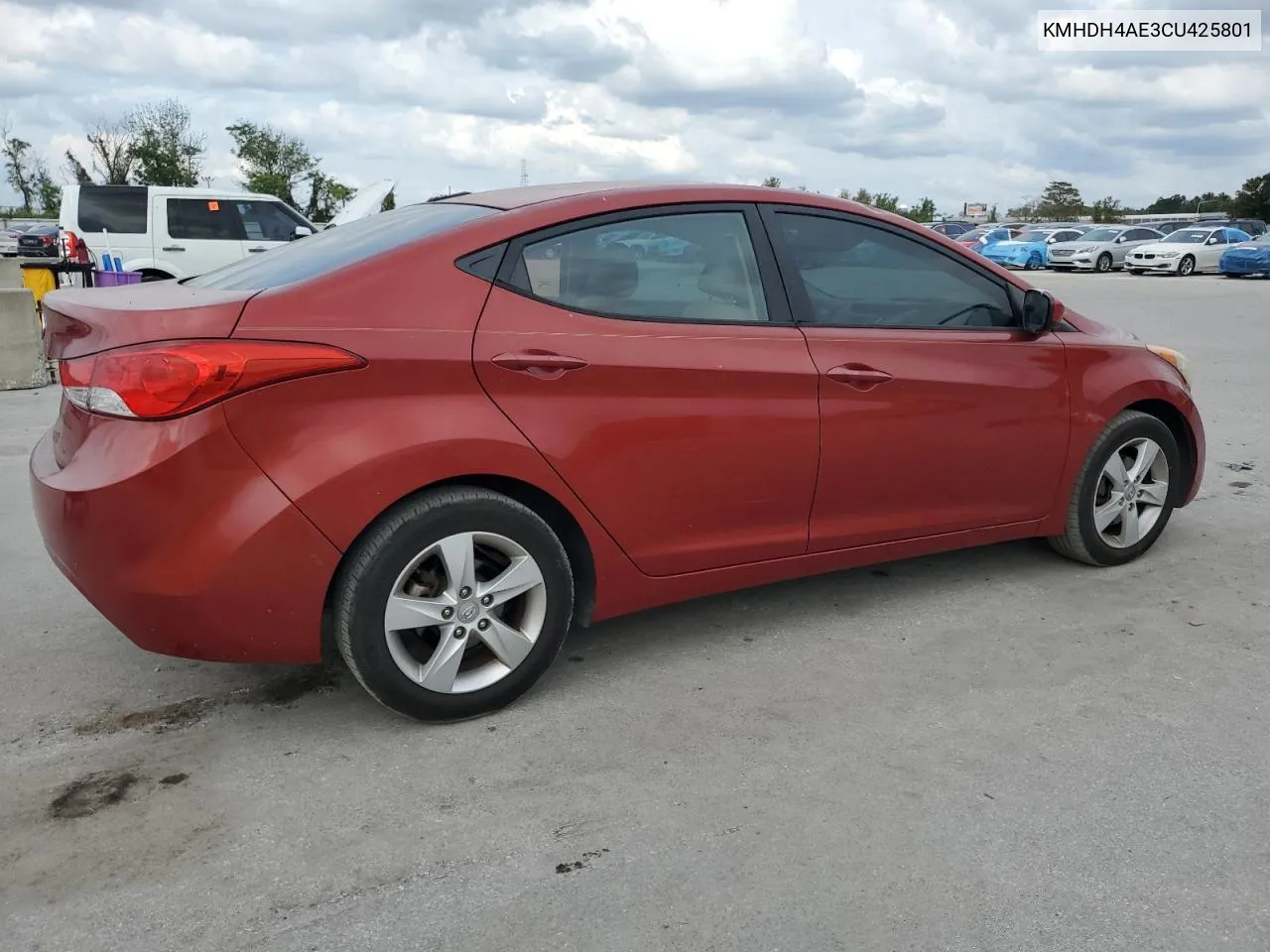 2012 Hyundai Elantra Gls VIN: KMHDH4AE3CU425801 Lot: 77975934