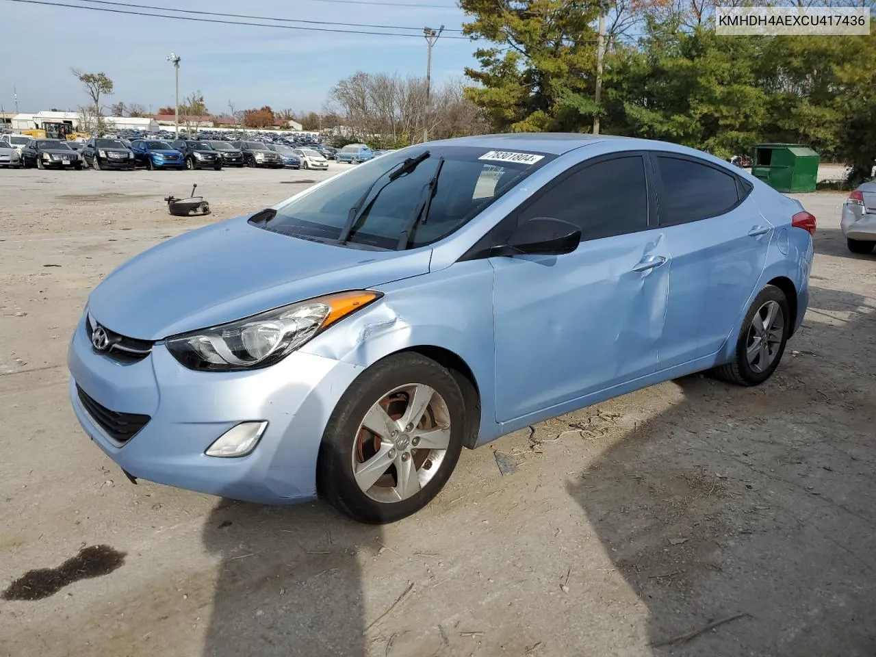 2012 Hyundai Elantra Gls VIN: KMHDH4AEXCU417436 Lot: 78301804