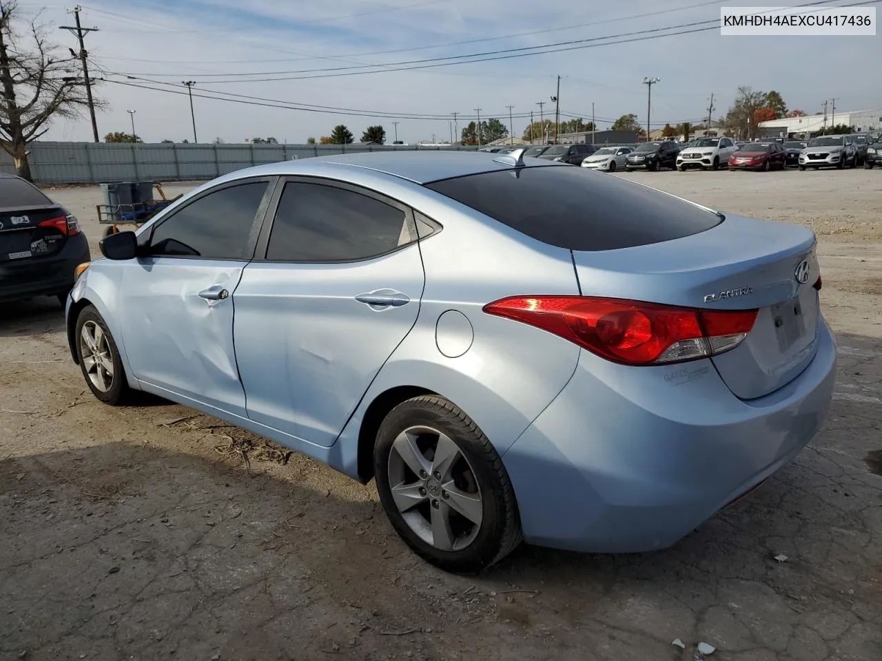 KMHDH4AEXCU417436 2012 Hyundai Elantra Gls