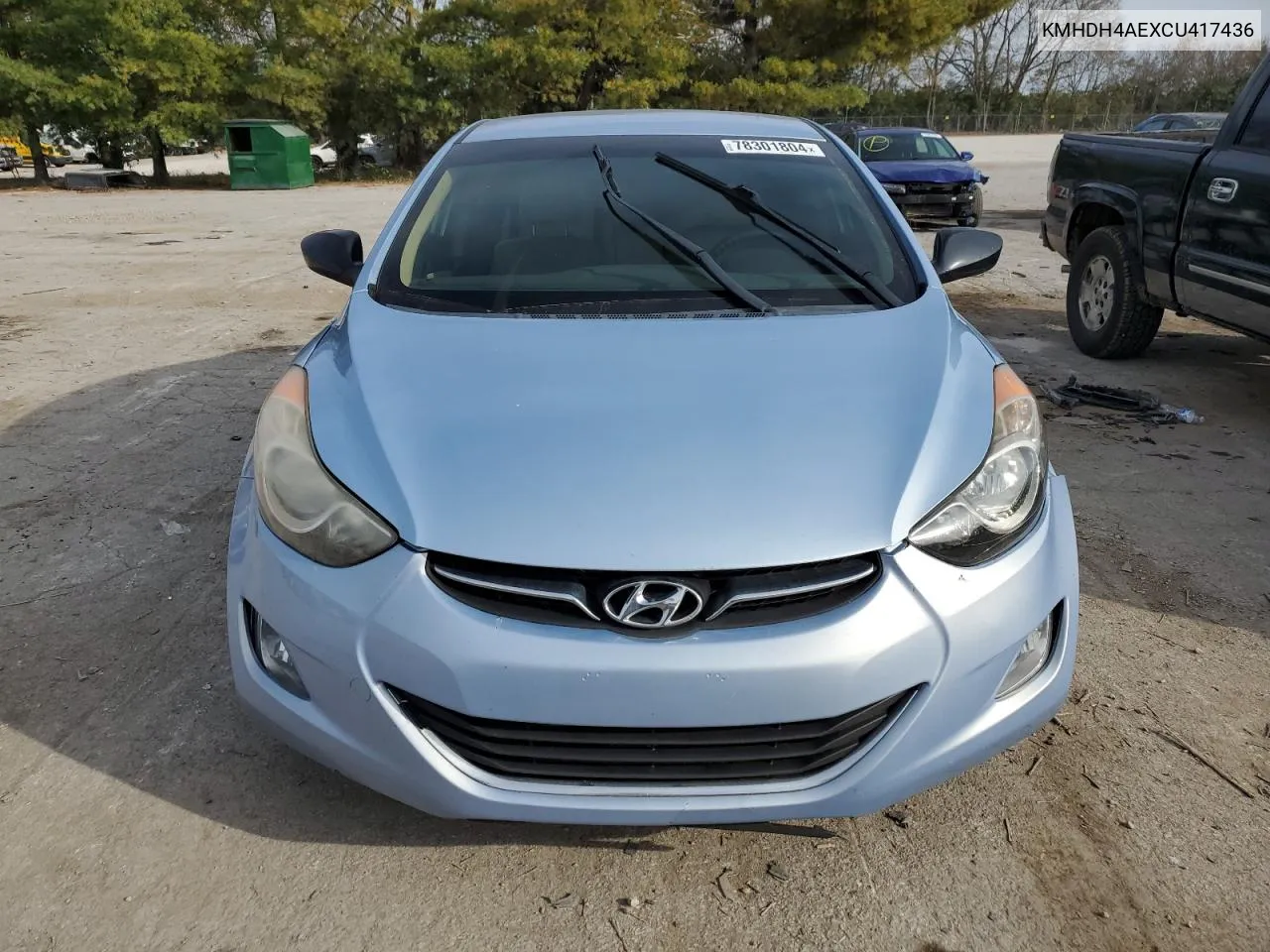 KMHDH4AEXCU417436 2012 Hyundai Elantra Gls