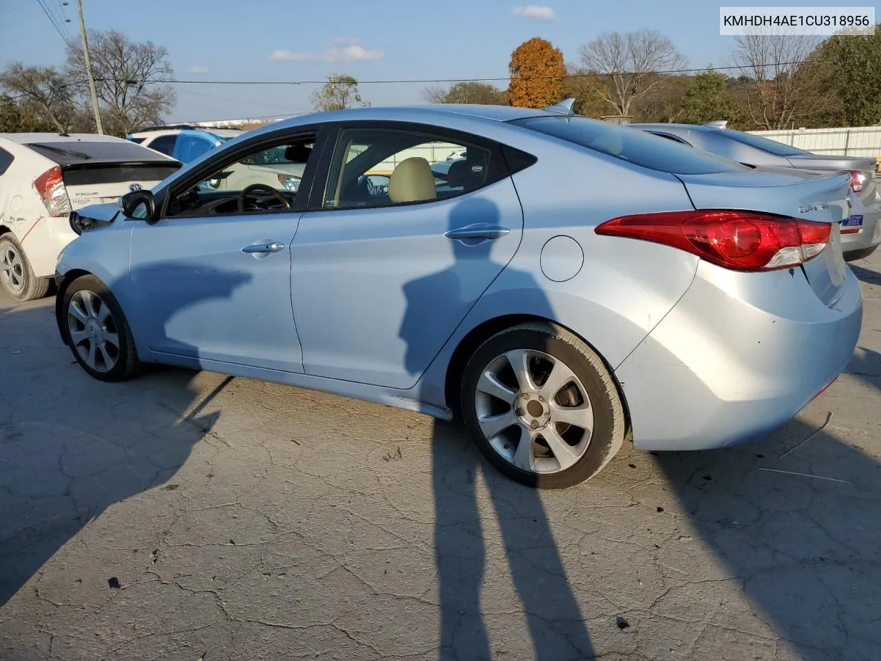 2012 Hyundai Elantra Gls VIN: KMHDH4AE1CU318956 Lot: 78492834