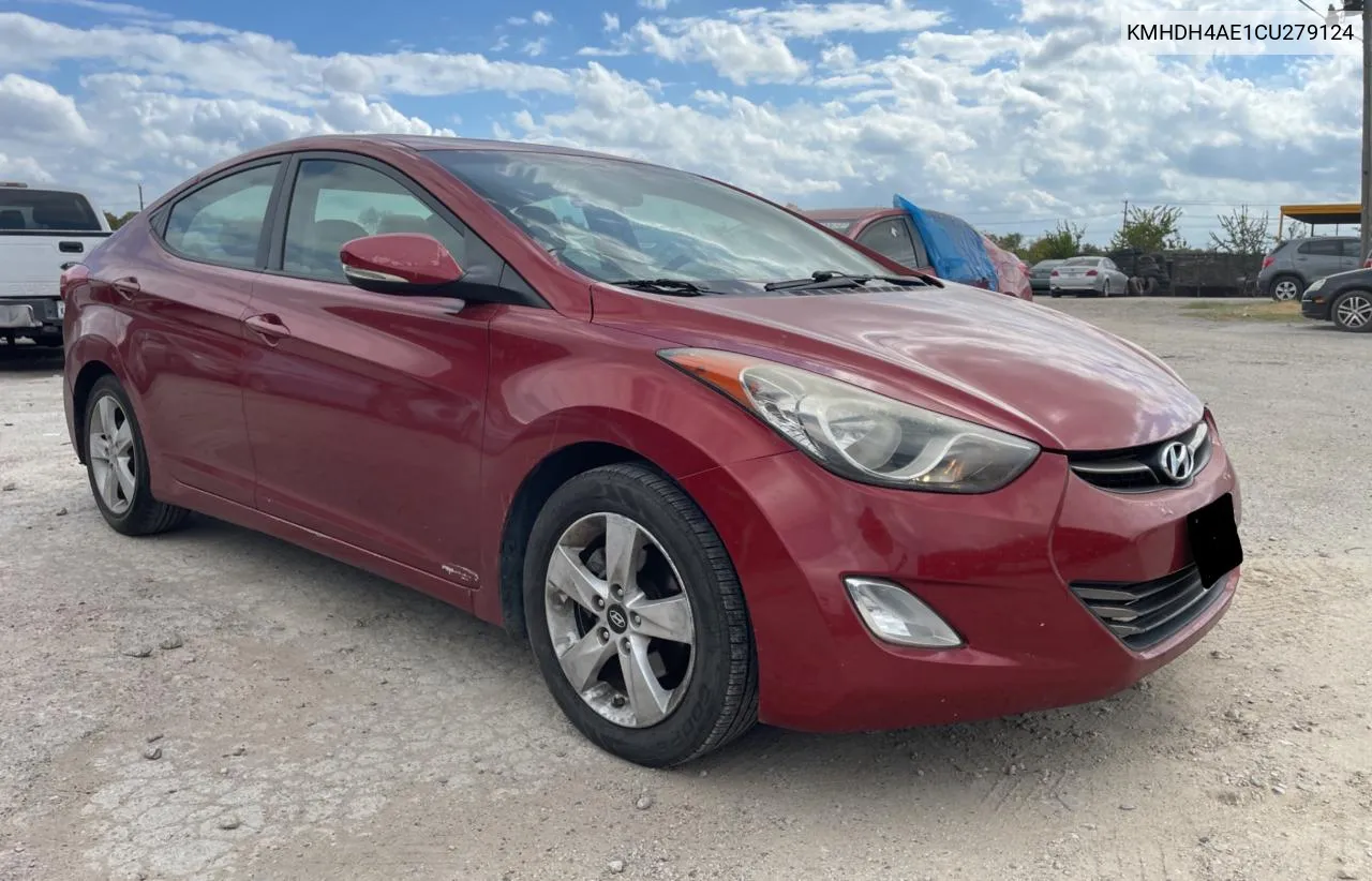 2012 Hyundai Elantra Gls VIN: KMHDH4AE1CU279124 Lot: 78682624