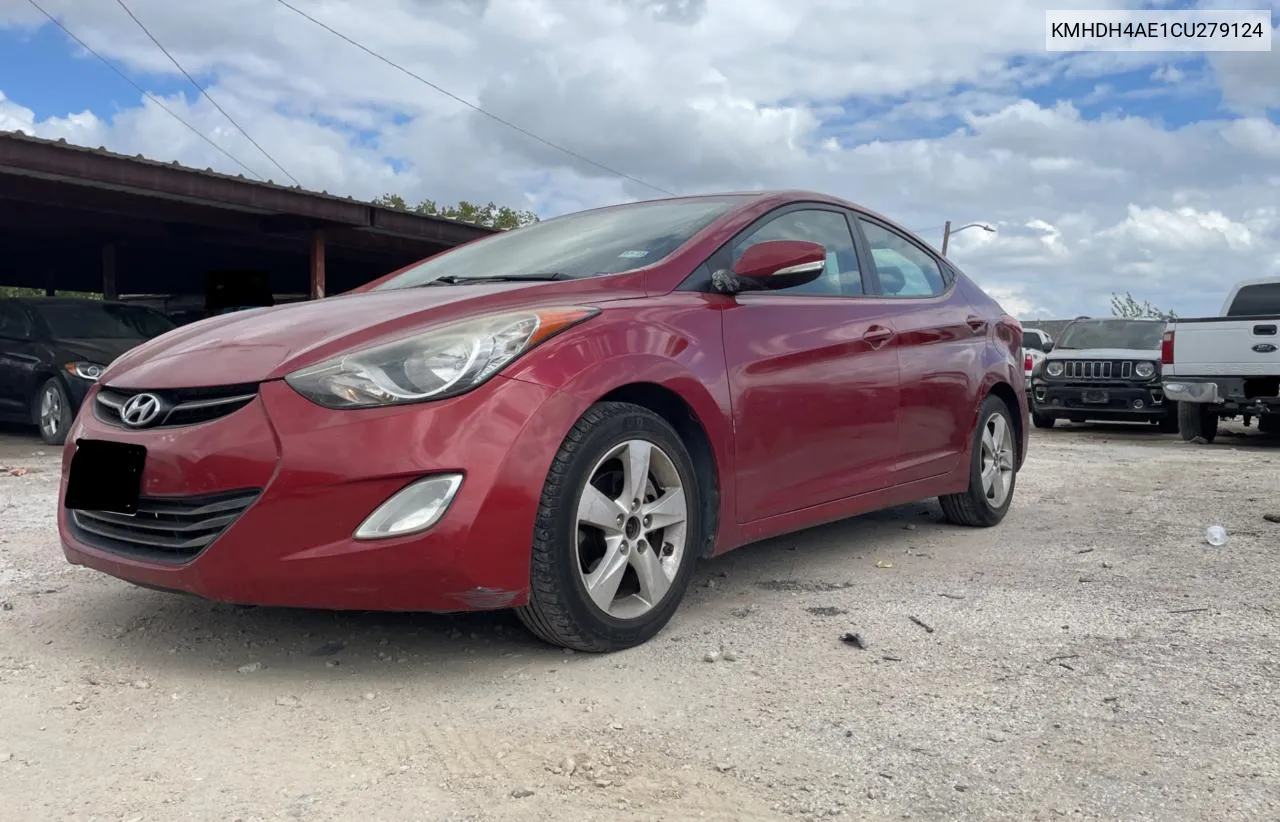 2012 Hyundai Elantra Gls VIN: KMHDH4AE1CU279124 Lot: 78682624