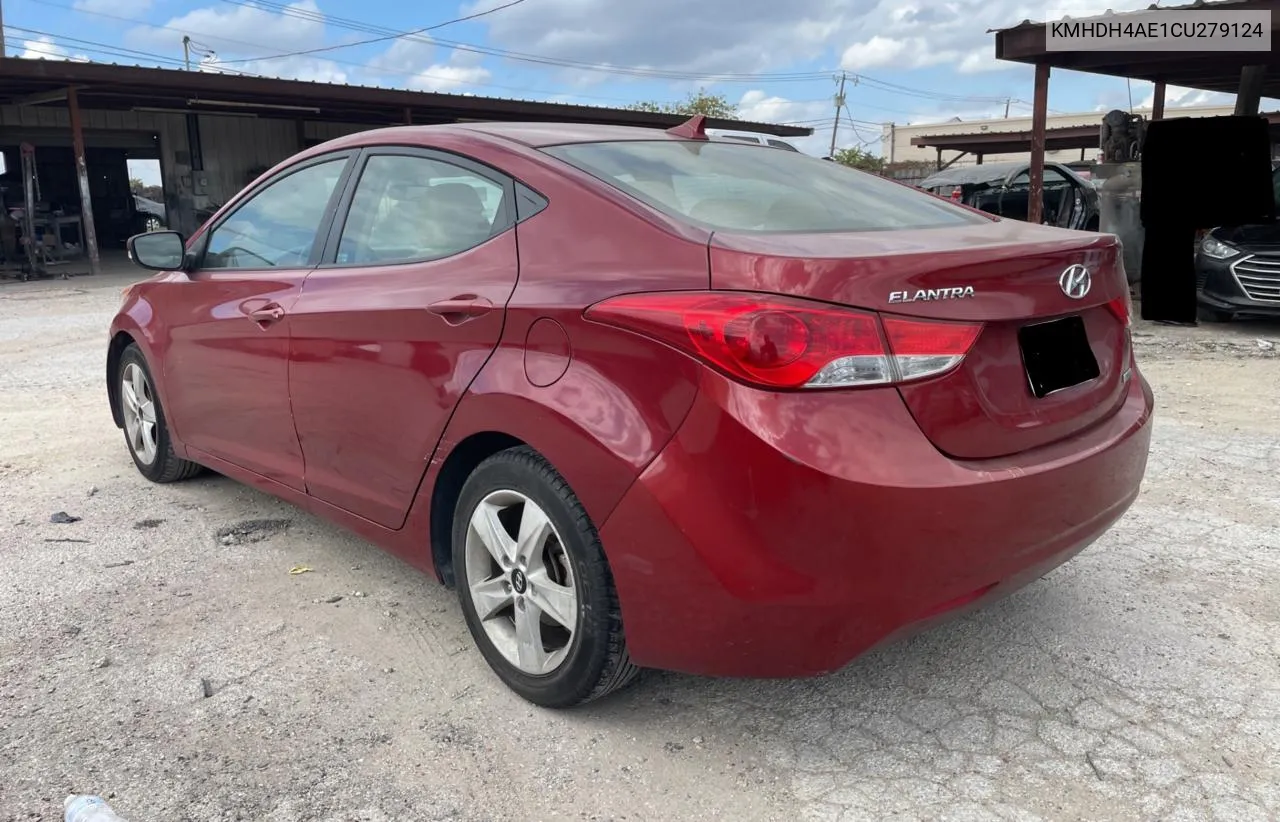 2012 Hyundai Elantra Gls VIN: KMHDH4AE1CU279124 Lot: 78682624