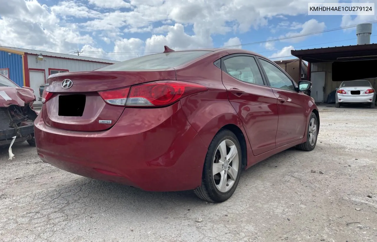 2012 Hyundai Elantra Gls VIN: KMHDH4AE1CU279124 Lot: 78682624