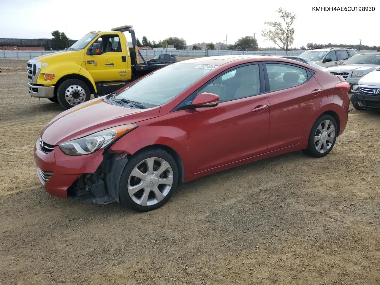 2012 Hyundai Elantra Gls VIN: KMHDH4AE6CU198930 Lot: 79031804