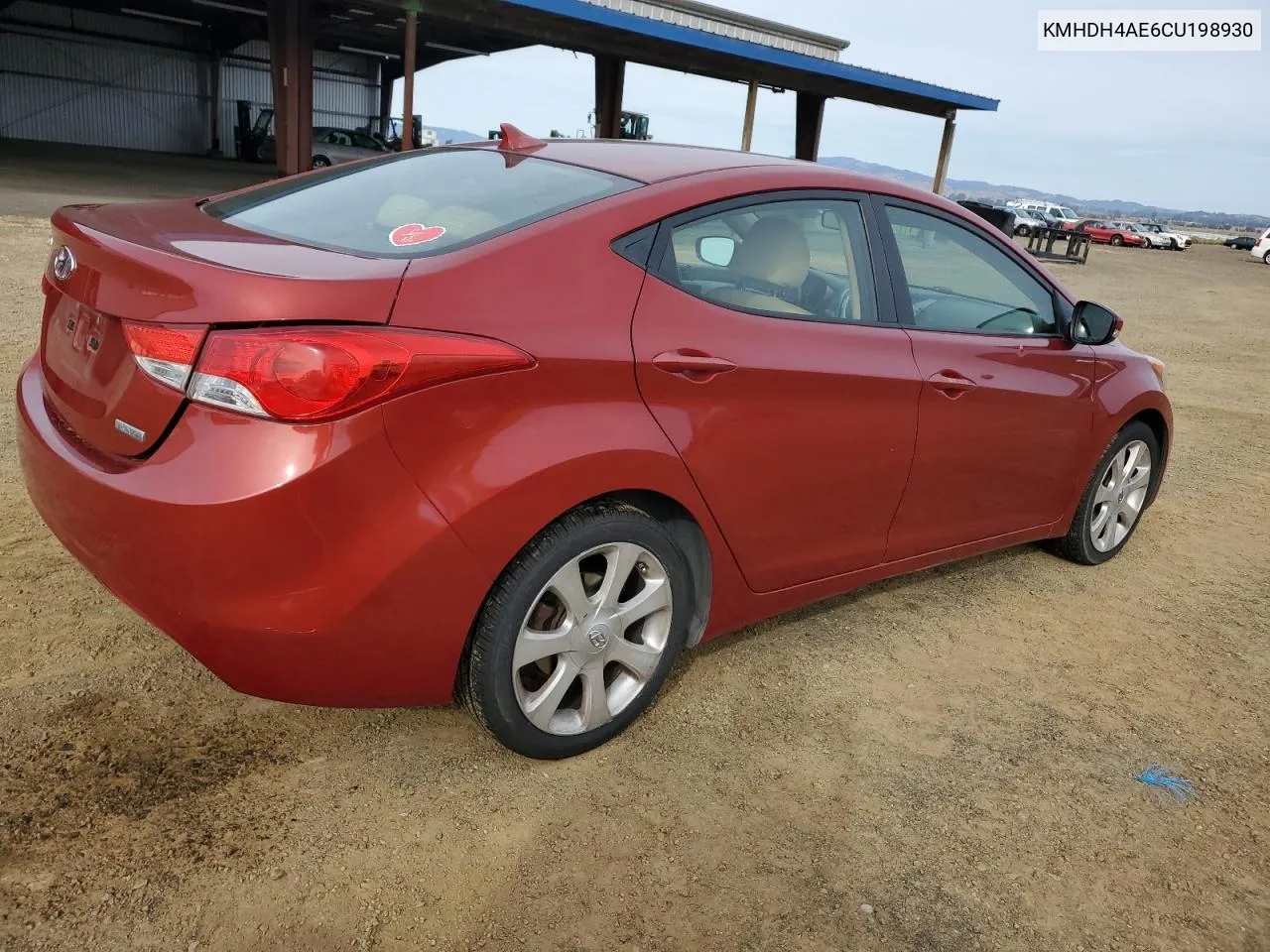 2012 Hyundai Elantra Gls VIN: KMHDH4AE6CU198930 Lot: 79031804