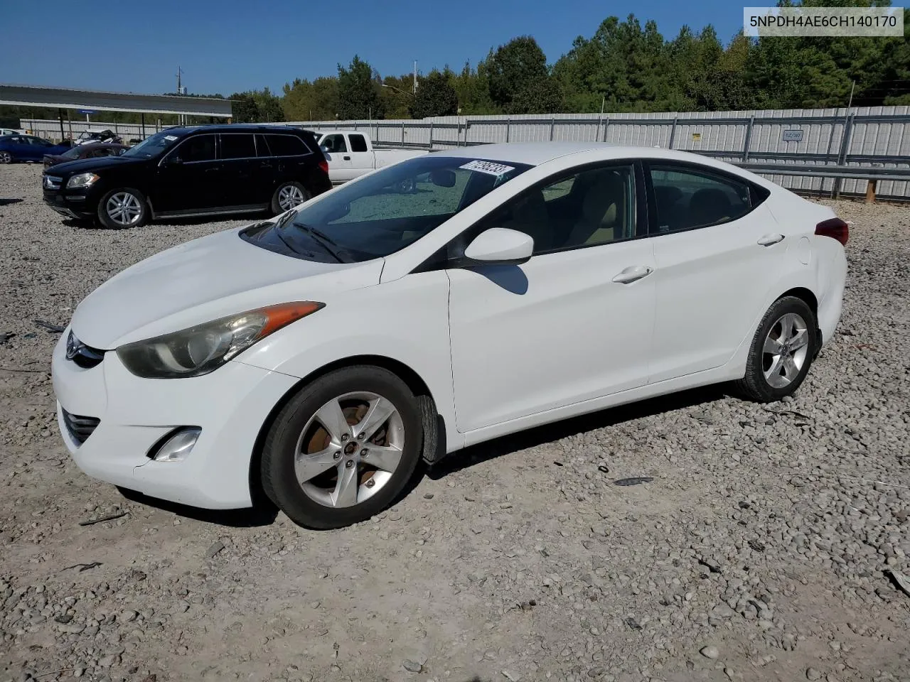 2012 Hyundai Elantra Gls VIN: 5NPDH4AE6CH140170 Lot: 80899693