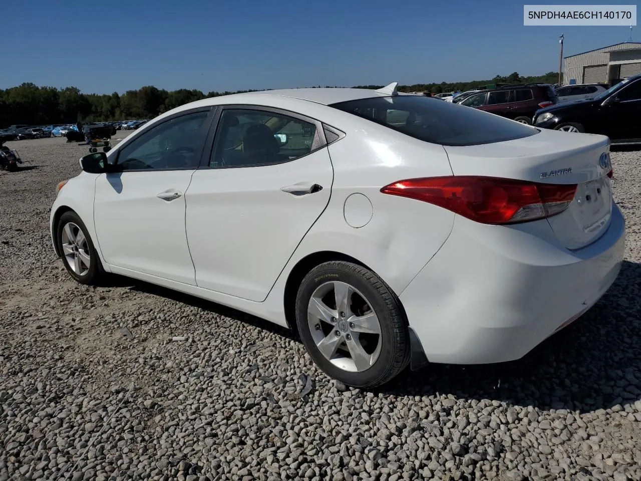 2012 Hyundai Elantra Gls VIN: 5NPDH4AE6CH140170 Lot: 80899693