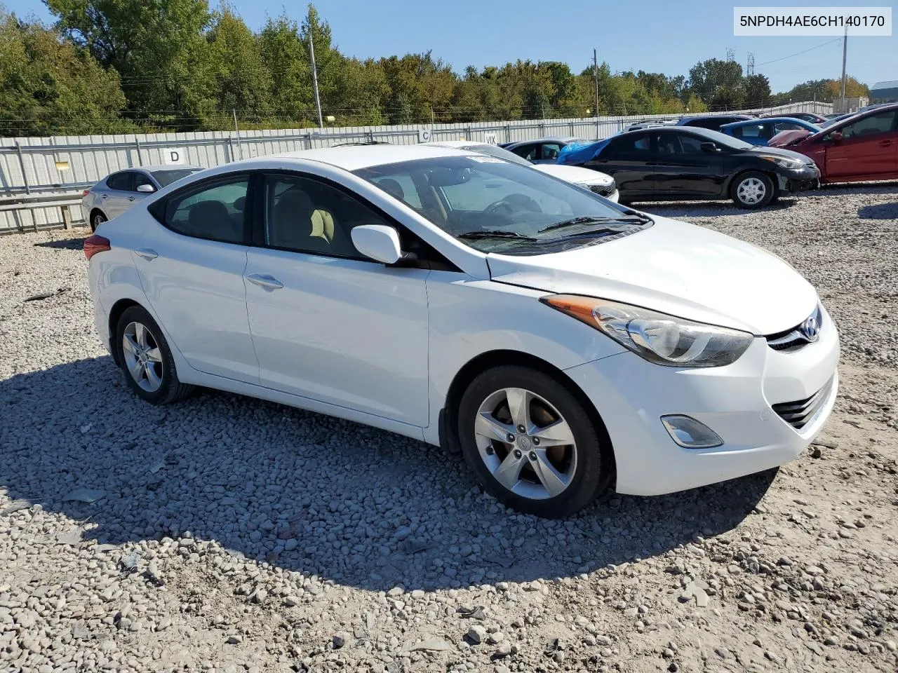 2012 Hyundai Elantra Gls VIN: 5NPDH4AE6CH140170 Lot: 80899693